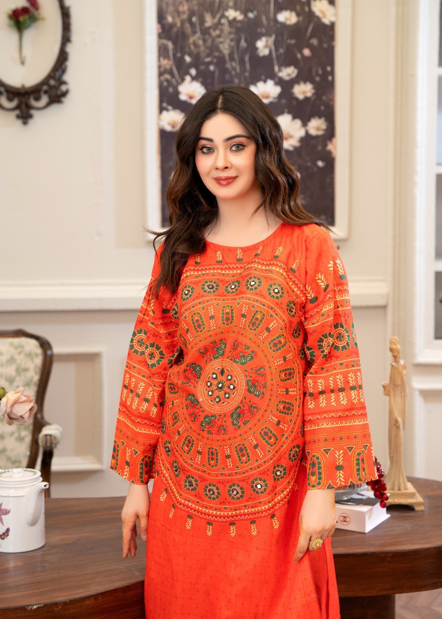 Zeenat & Zoha SINDHI MANDALA (Bright orange edition) Women 2pcs