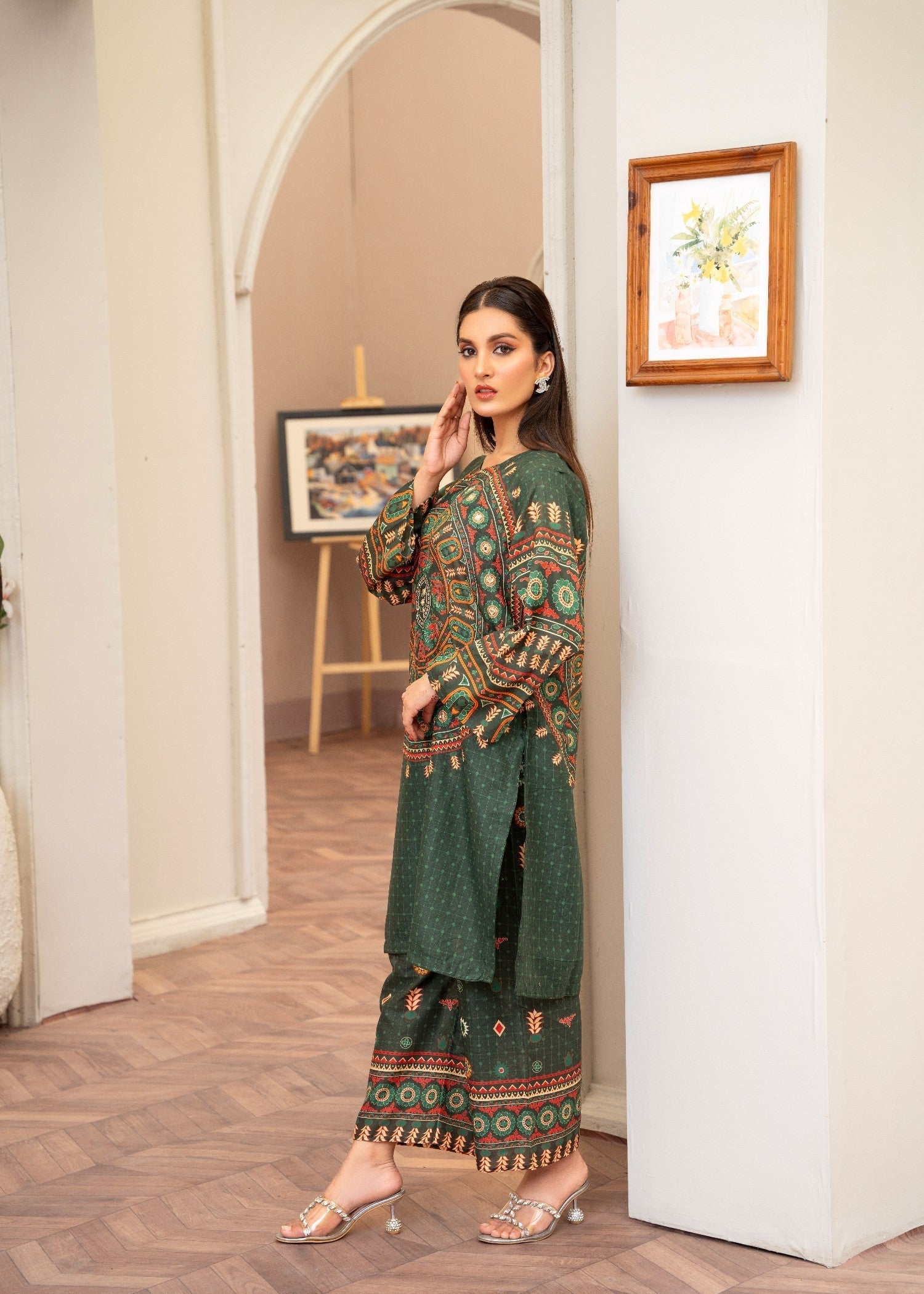 Zeenat & Zoha Sindhi Mandala ( Bottle Green edition ) Women 2pcs