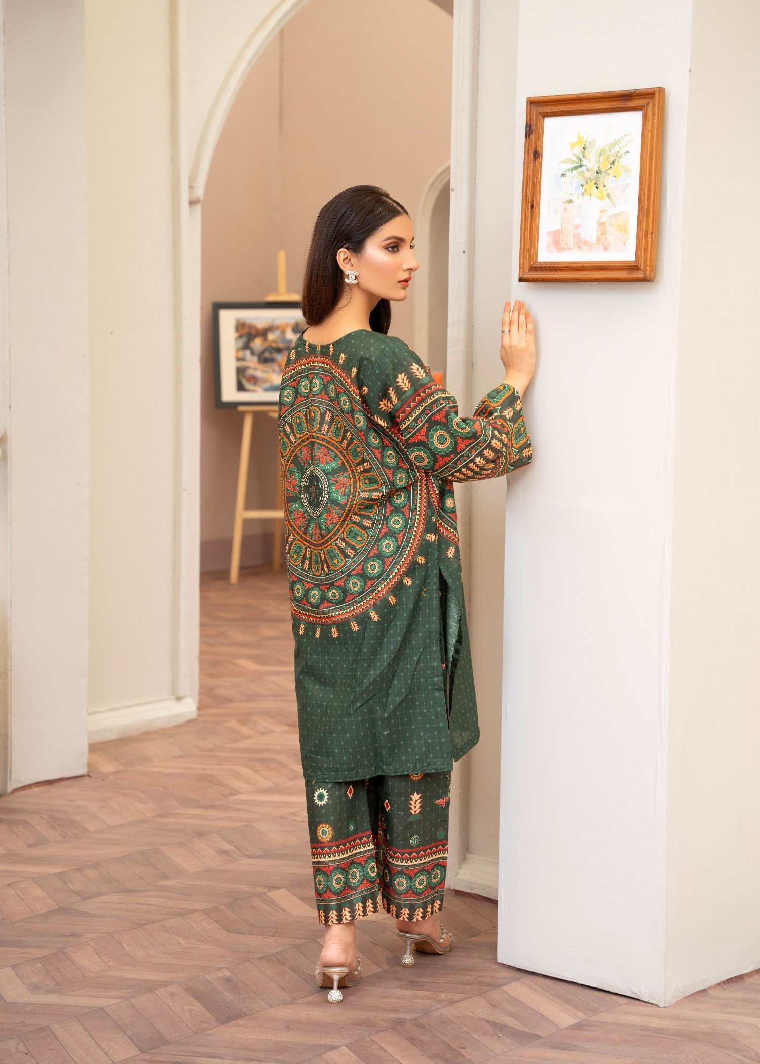 Zeenat & Zoha Sindhi Mandala ( Bottle Green edition ) Women 2pcs