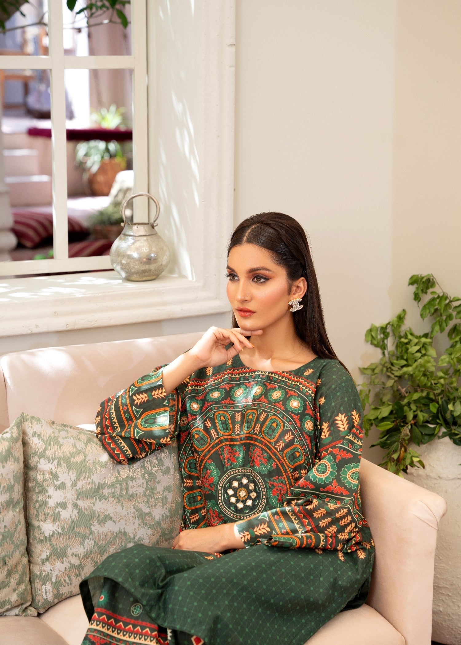 Zeenat & Zoha Sindhi Mandala ( Bottle Green edition ) Women 2pcs