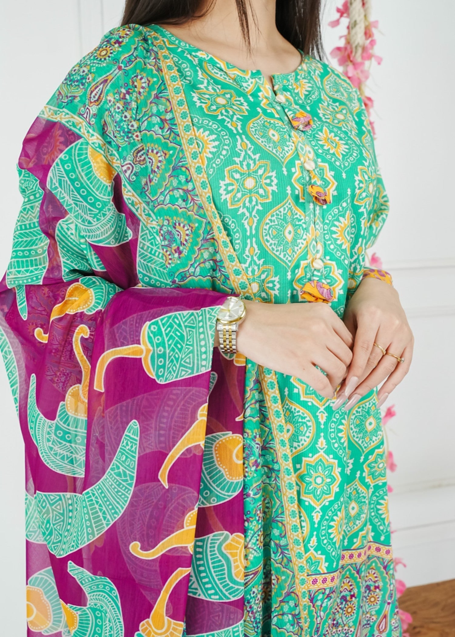 Tng (The Next Generation) Kanwal | Stitched | | Sea Green Women 3pcs