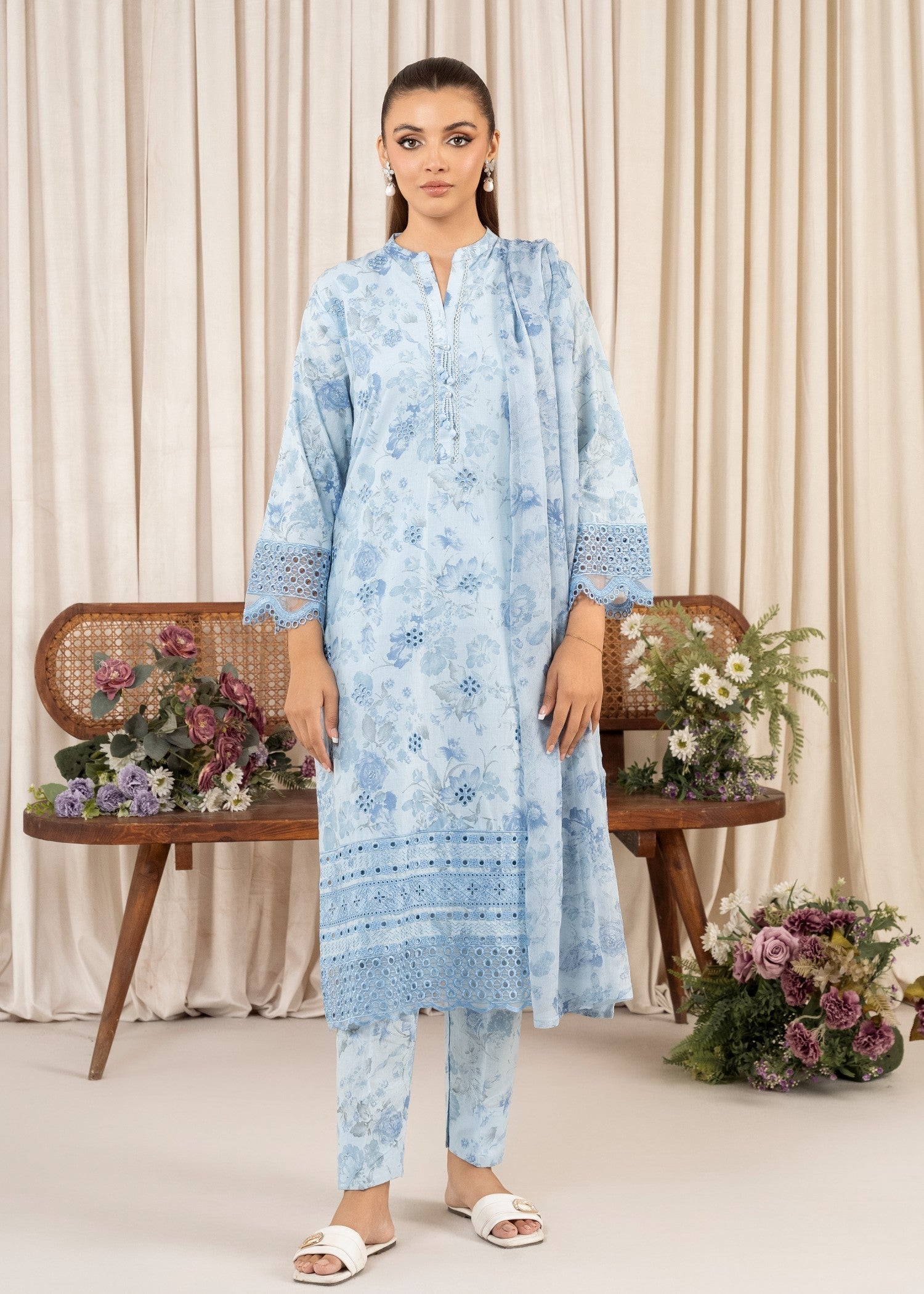Sahibas By Mirza Izrume Blue Women 3pcs