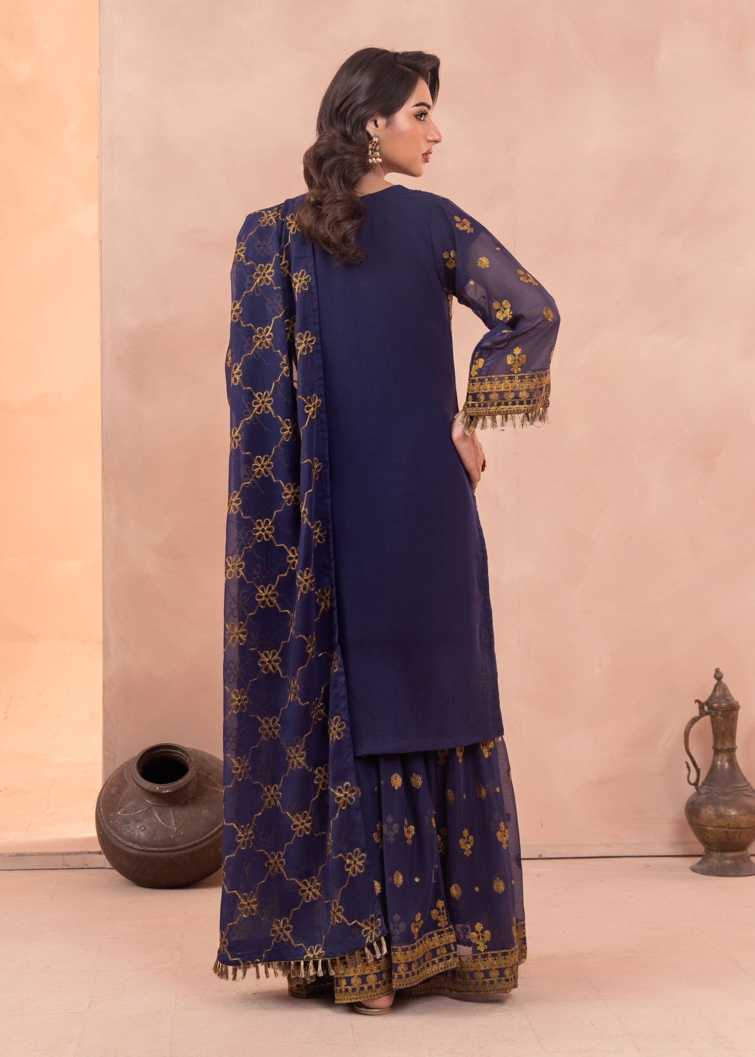 Four Season Boutique DOTTED GARRARA NAVY BLUE Women 3pcs