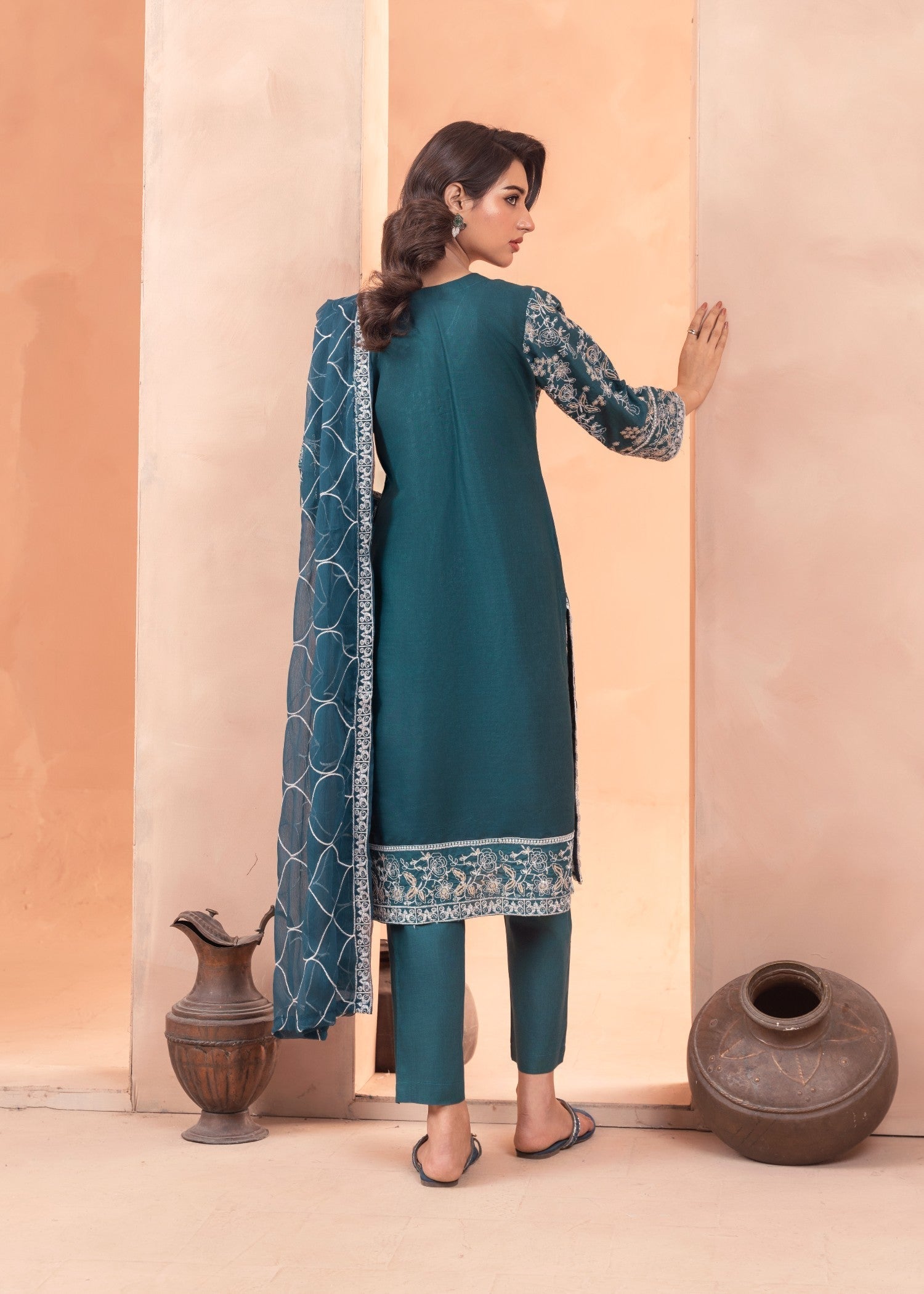 Four Season Boutique SAMBER COTTON TEAL BLUE Women 3pcs