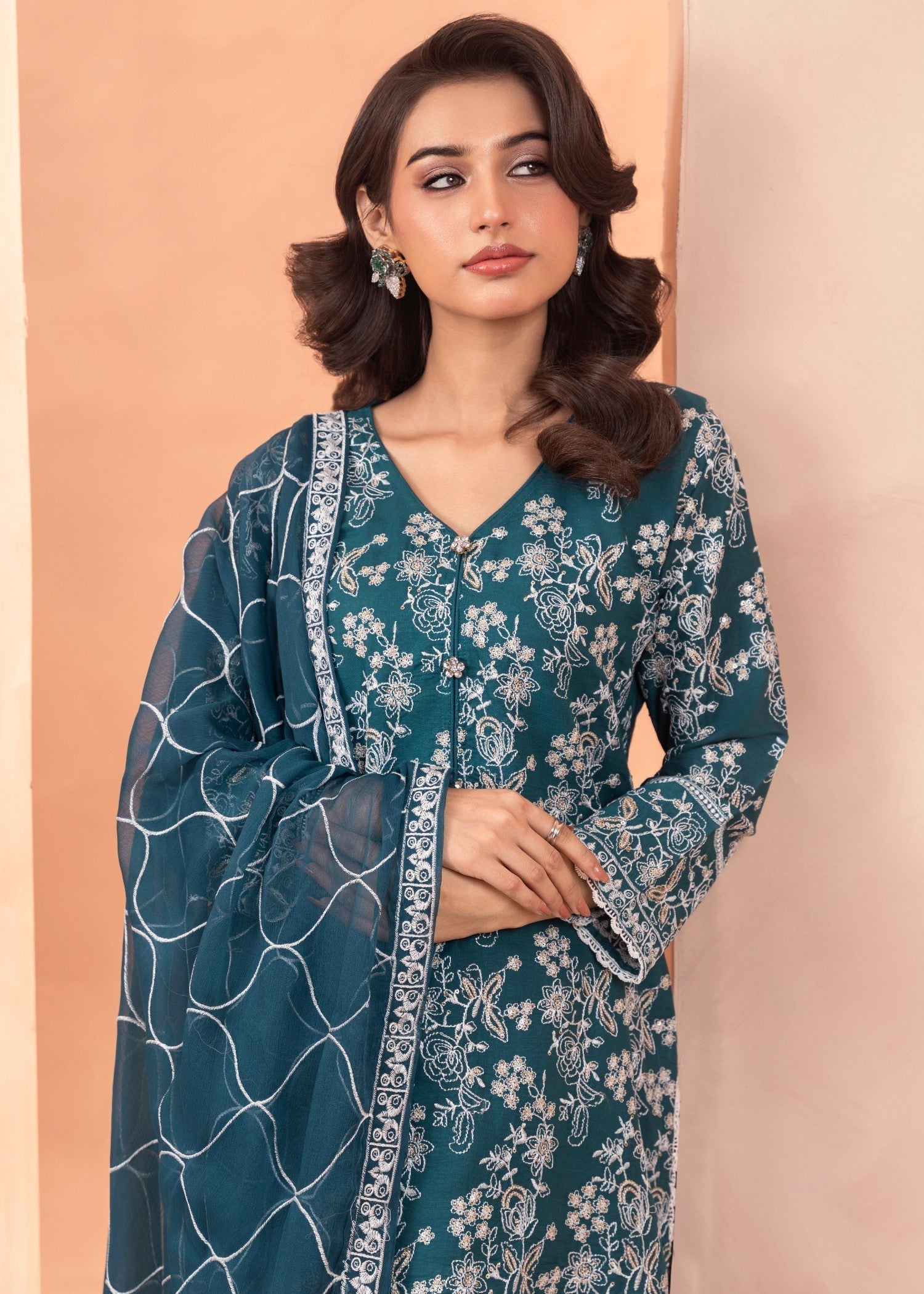 Four Season Boutique SAMBER COTTON TEAL BLUE Women 3pcs