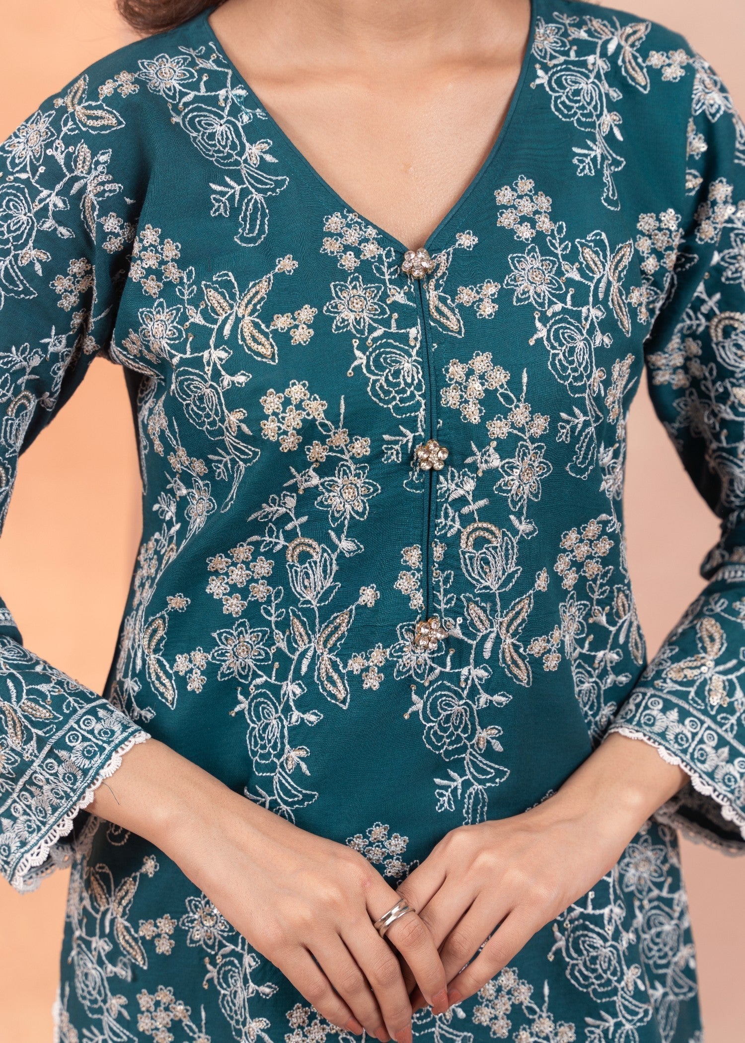 Four Season Boutique SAMBER COTTON TEAL BLUE Women 3pcs