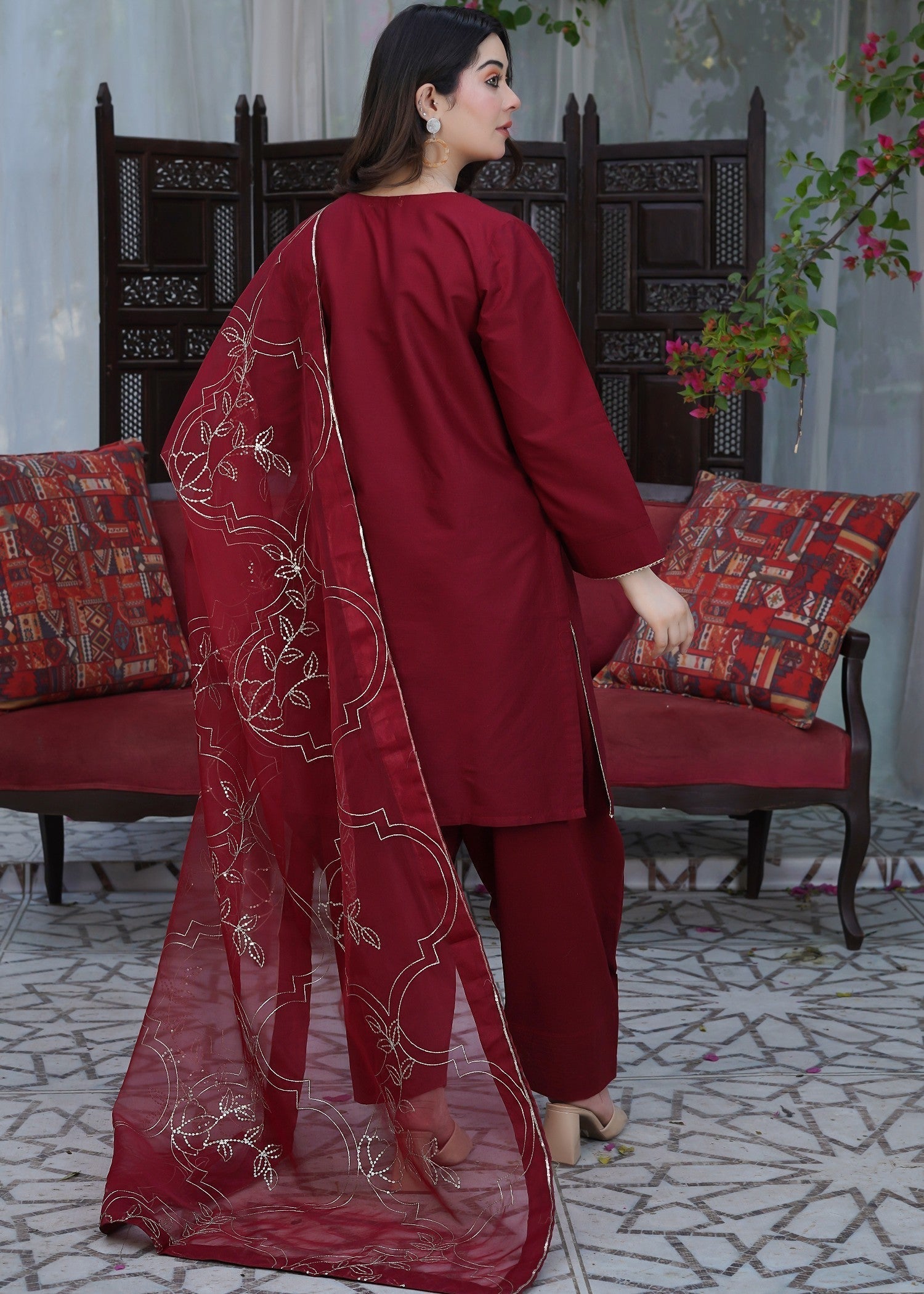 Waniya Awais WAL 74 D2 (Farshi Shalwar) Women 3pcs