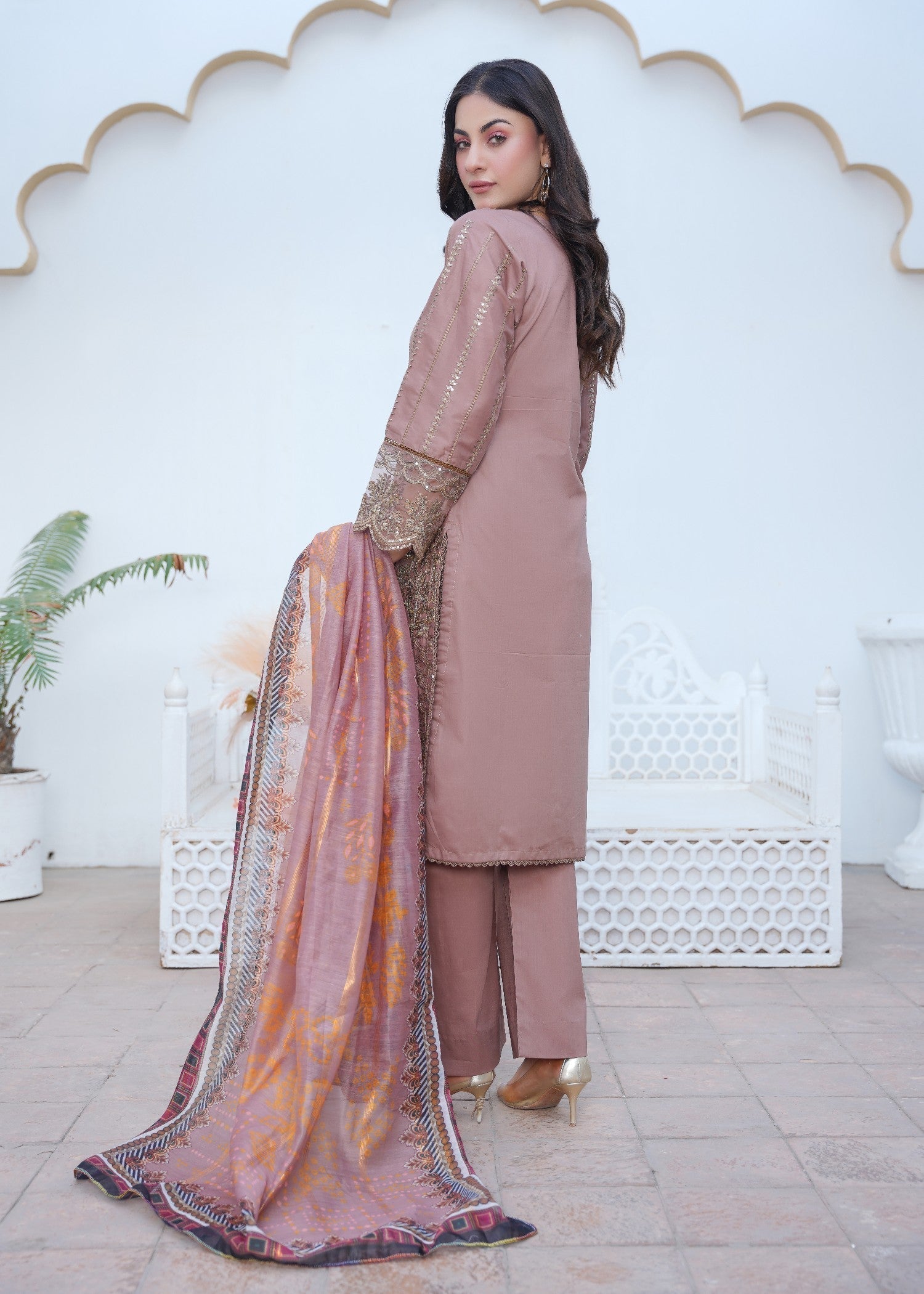 Kashaf | Tea Rose Cotton Set (1) Women 3pcs
