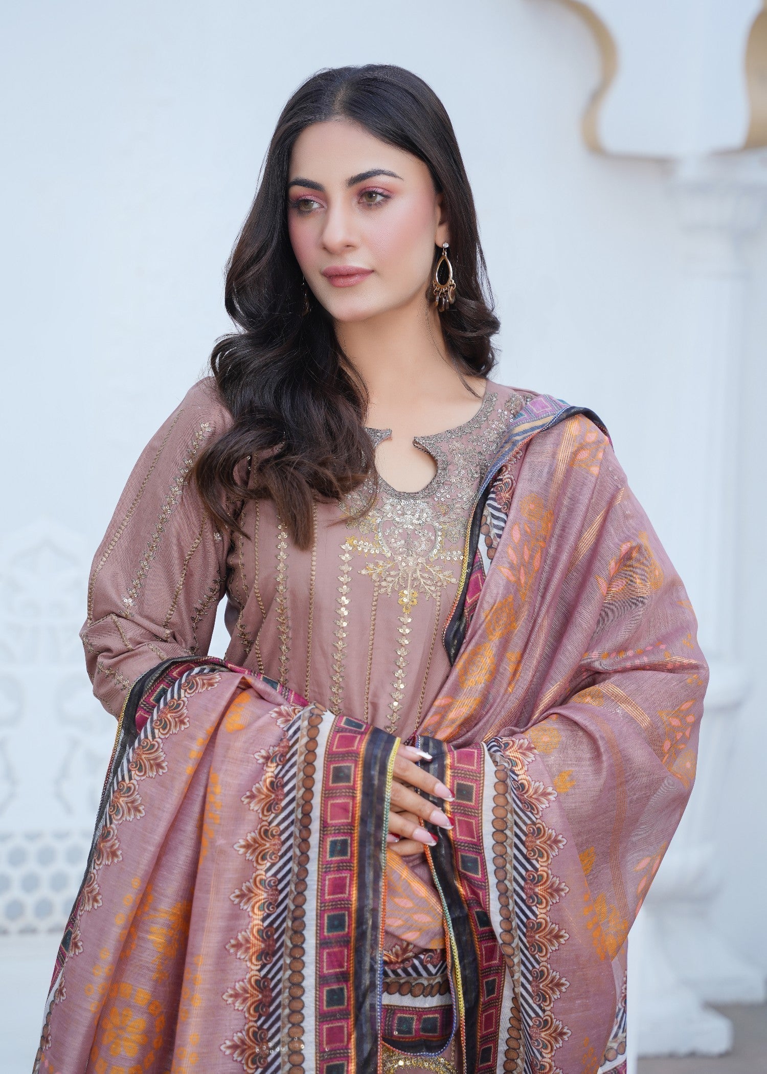 Kashaf | Tea Rose Cotton Set (1) Women 3pcs