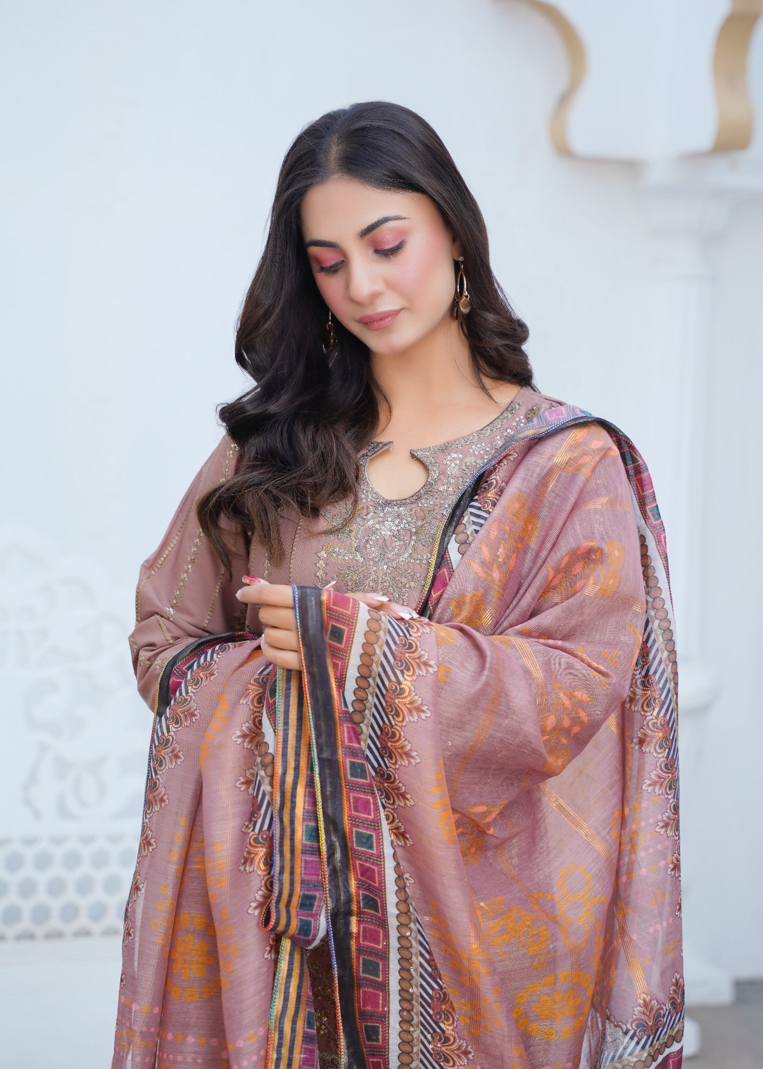 Kashaf | Tea Rose Cotton Set (1) Women 3pcs
