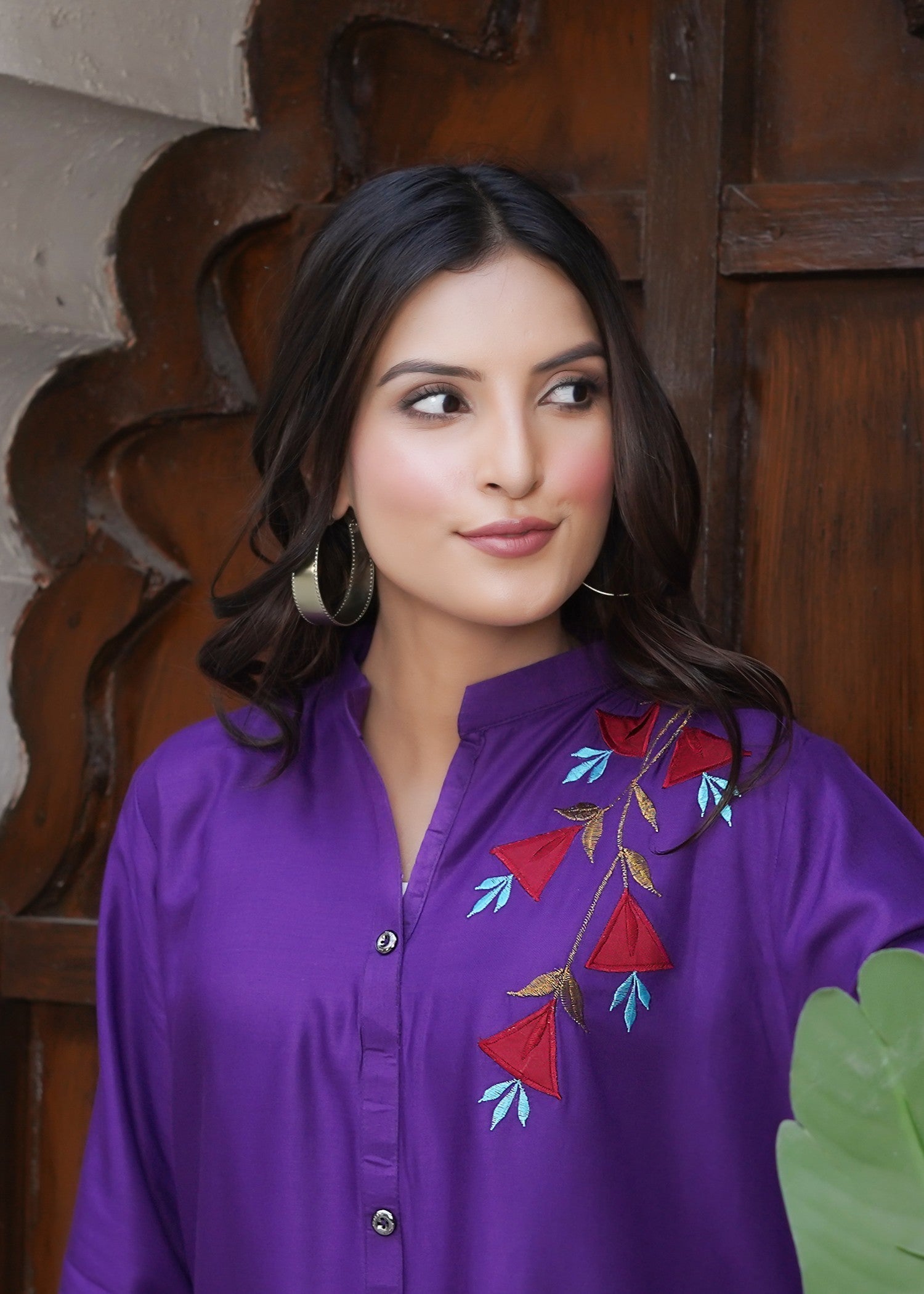 Hamna Kalim reema purple tow piece Women 2pcs