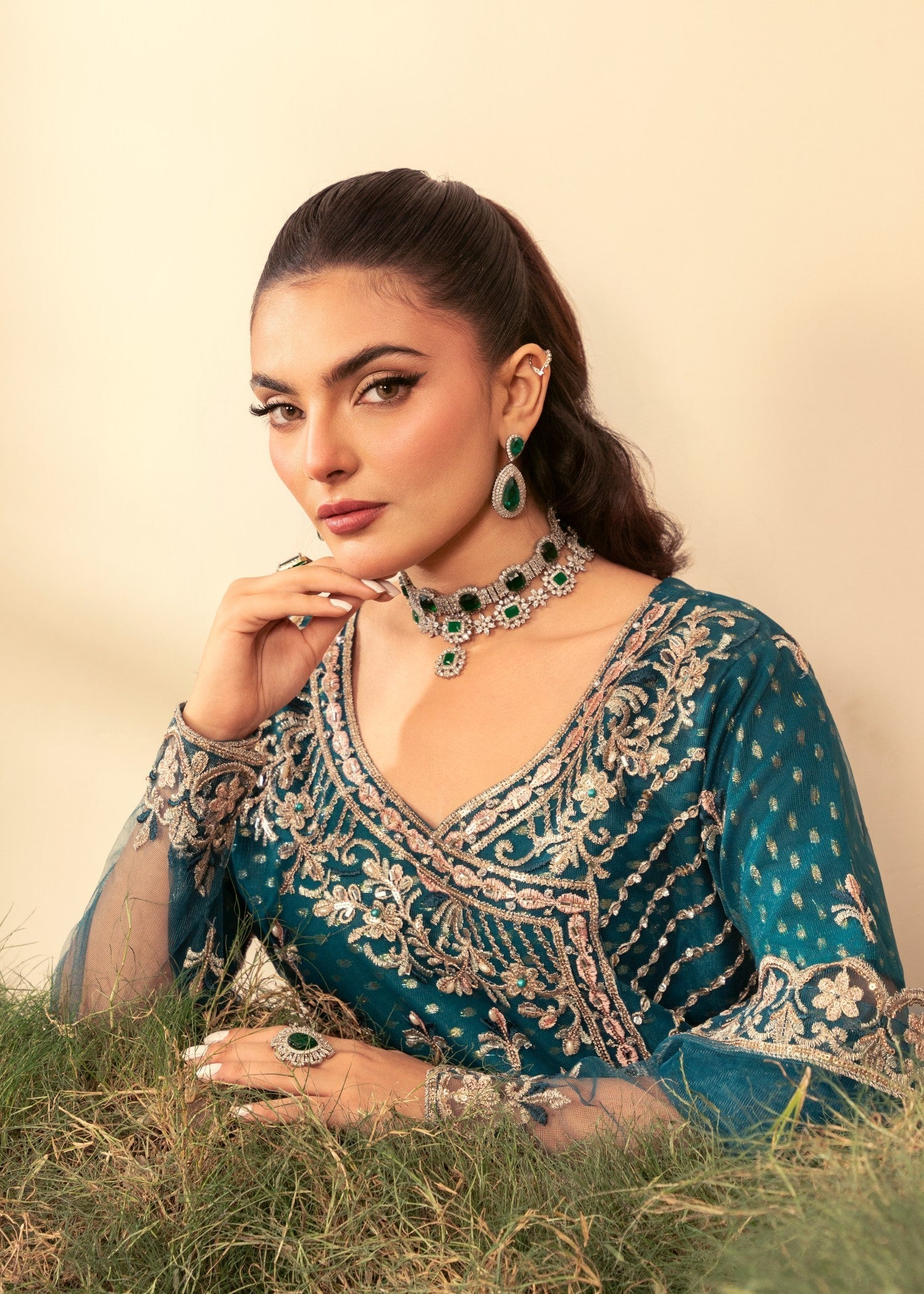 Four Season Boutique ZEBA TEAL BLUE Women 3pcs