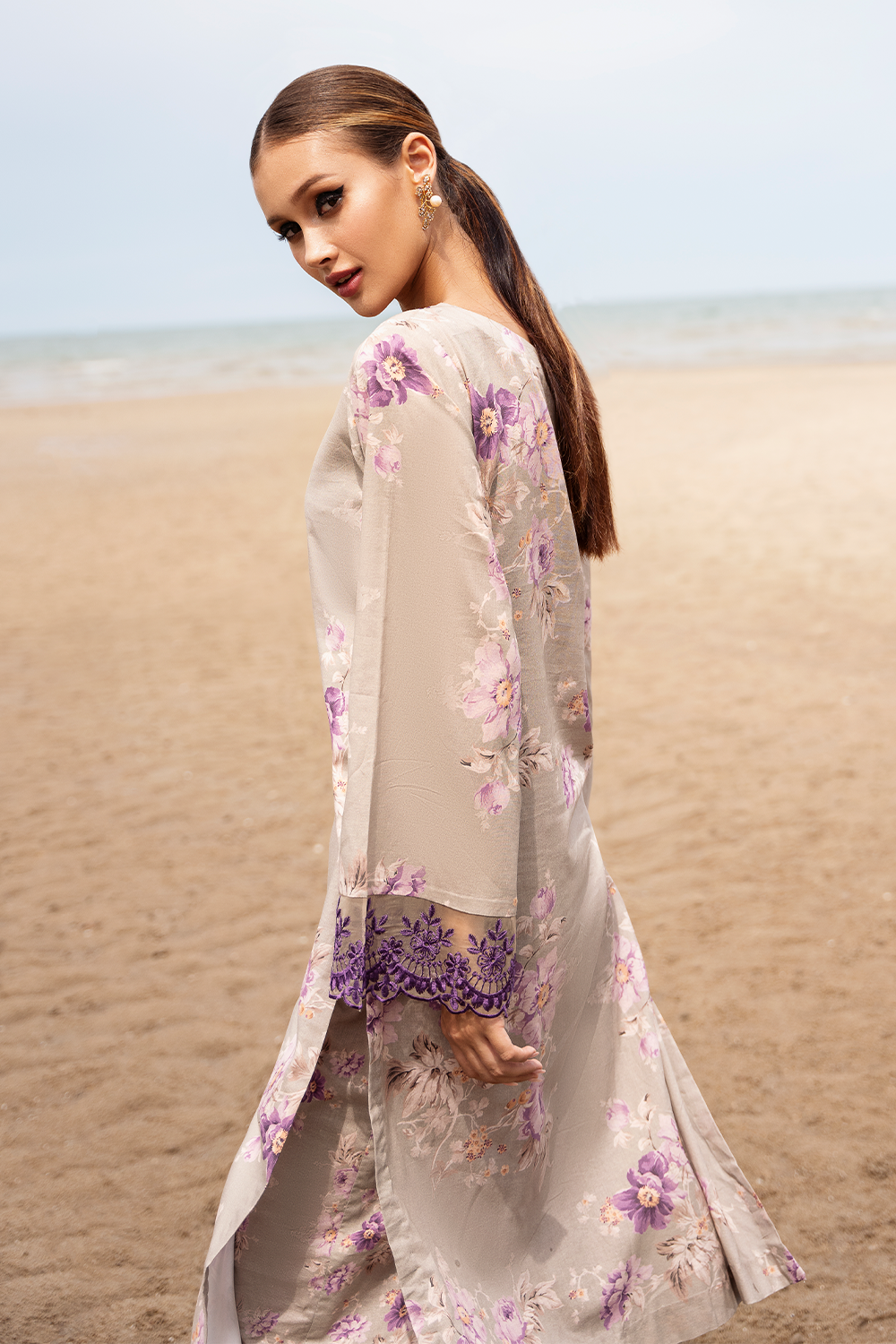 Esra Embroidered Printed Cambric MK 24 09 Women 2pcs