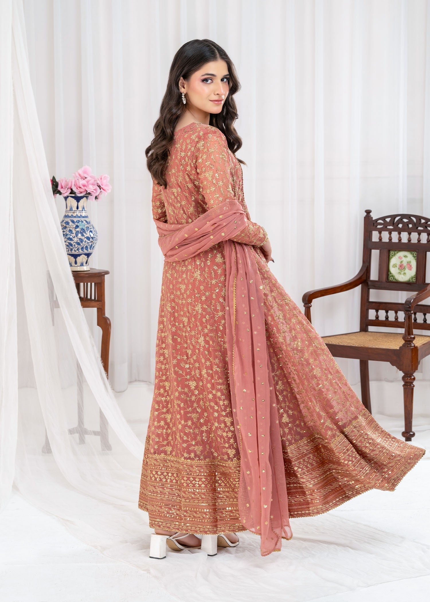 Ayesha Closet SAWARIYA CORAL PINK Women 3pcs