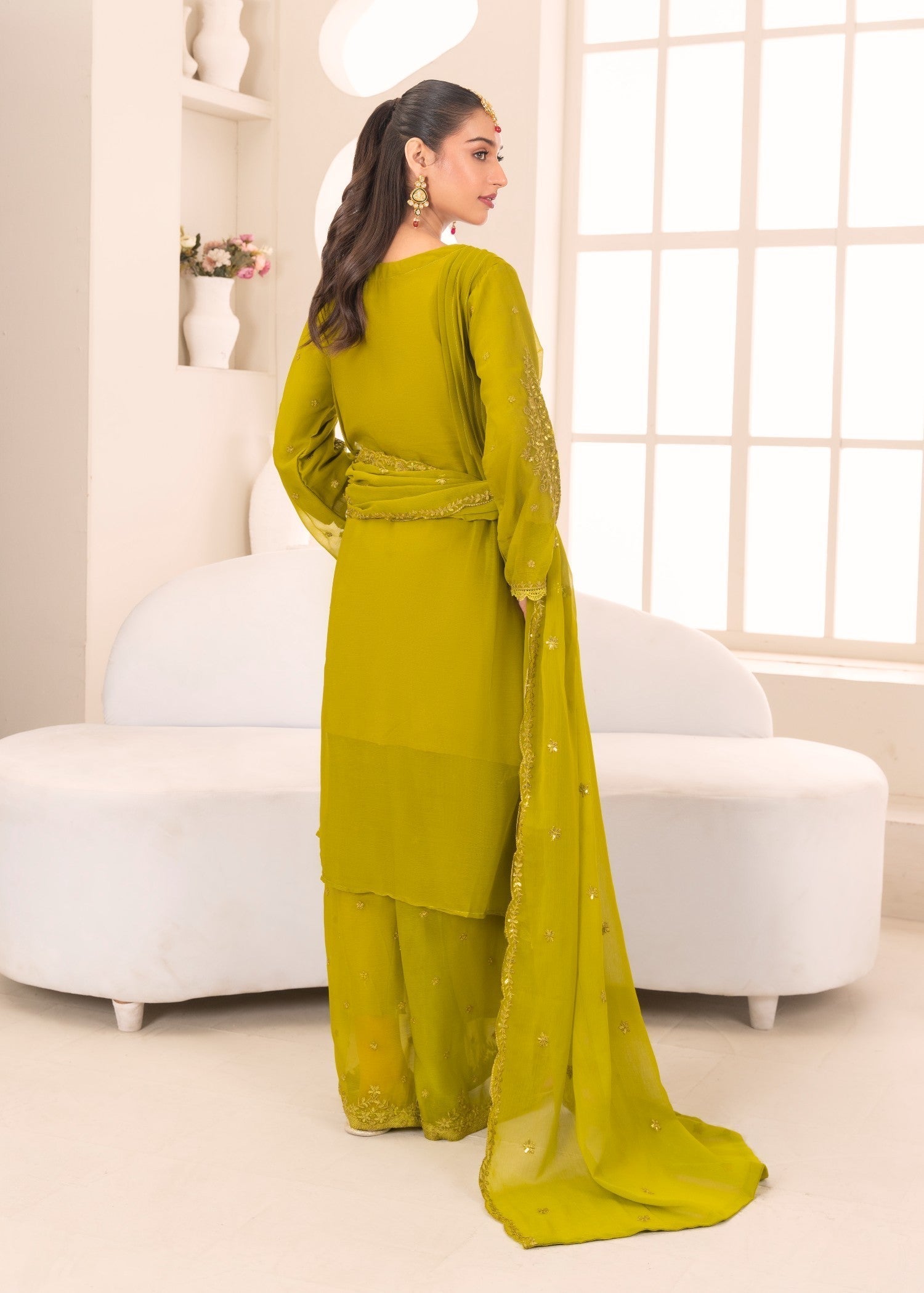Four Season Boutique HANIA PISHWAS GREEN Women 3pcs