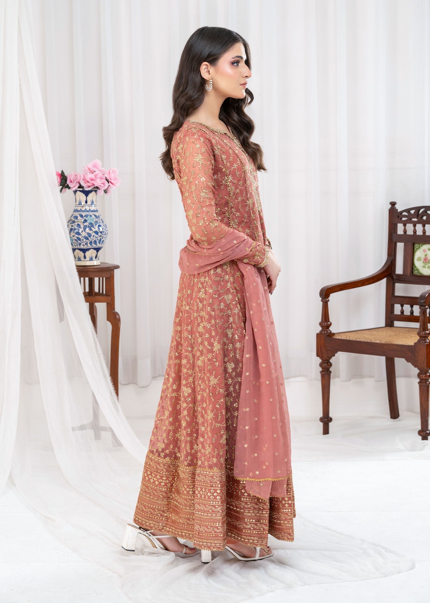 Ayesha Closet SAWARIYA CORAL PINK Women 3pcs