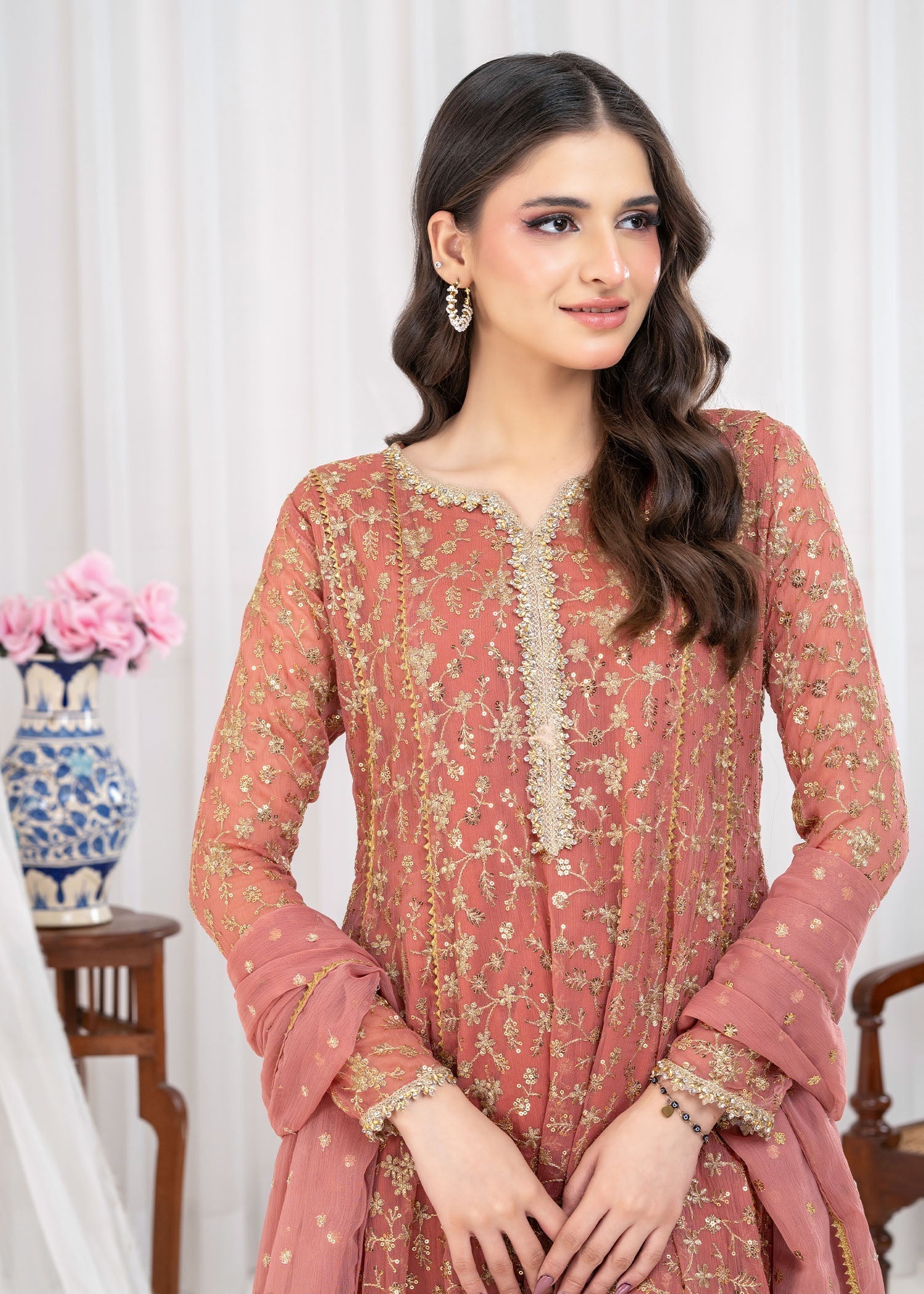 Ayesha Closet SAWARIYA CORAL PINK Women 3pcs