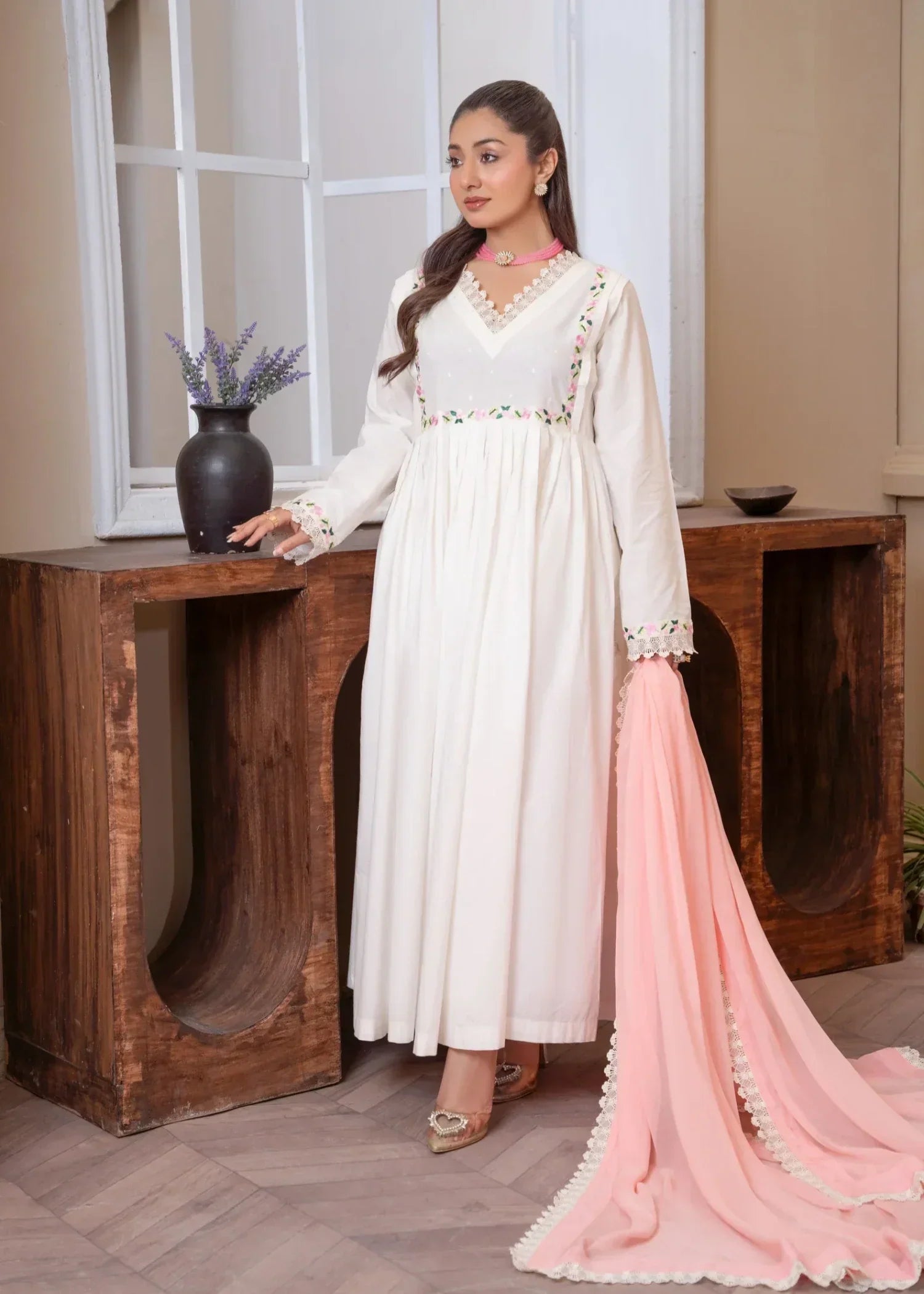 Akhrot Clothing Safaid Pari Women 3pcs