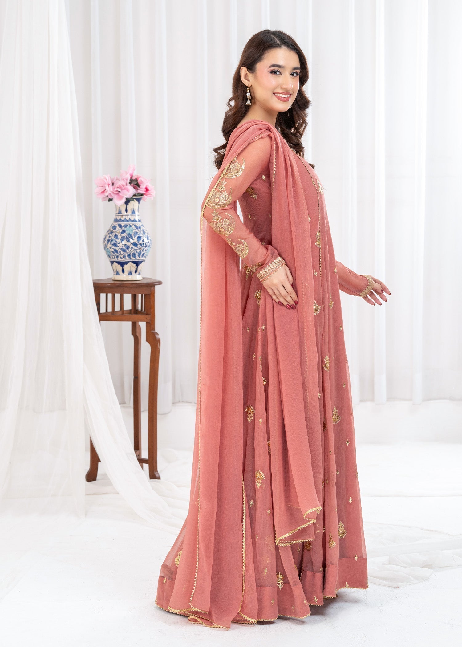 Ayesha Closet SURTAAL CORAL PINK Women 3pcs