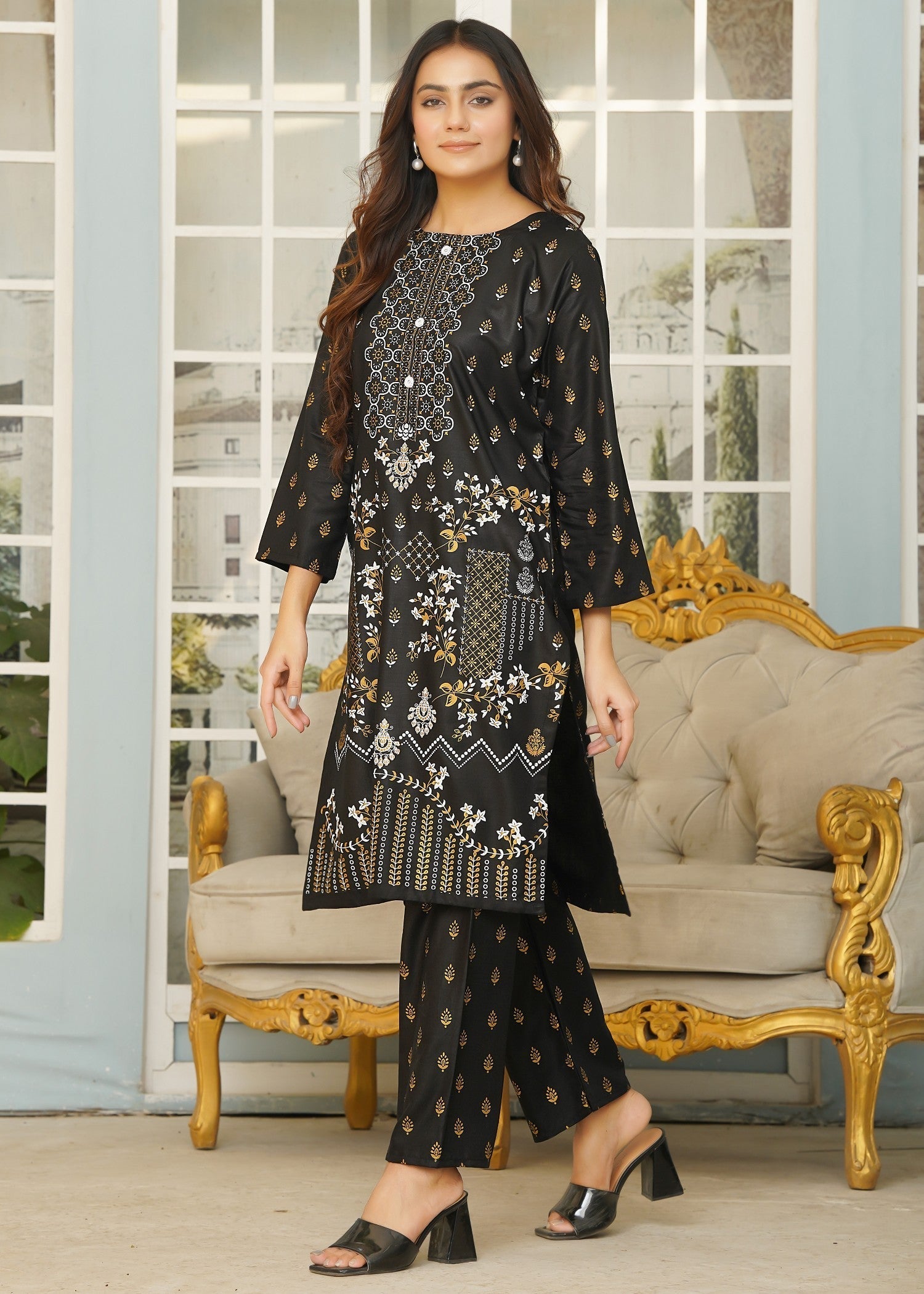 Hamna Kalim fateeh two piece black Women 2pcs