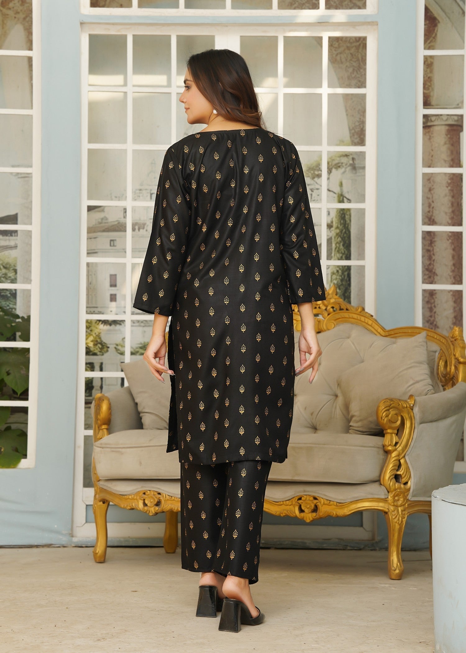 Hamna Kalim fateeh two piece black Women 2pcs