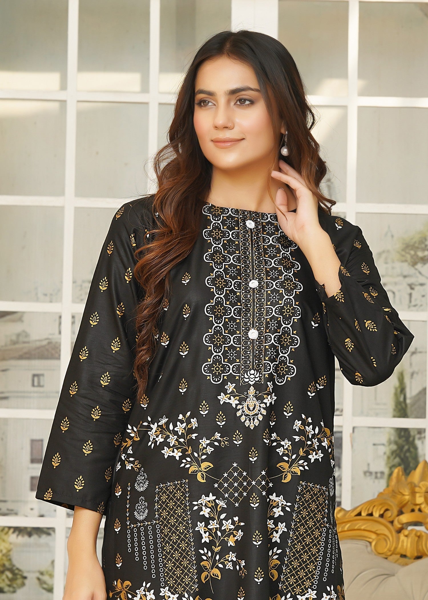 Hamna Kalim fateeh two piece black Women 2pcs