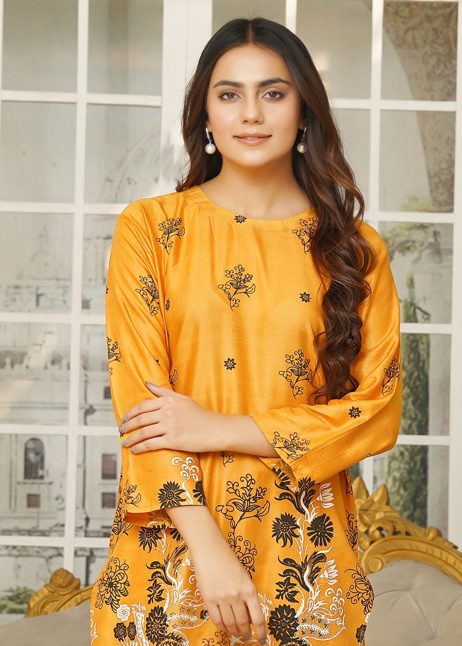 Hamna Kalim rosen mustard Women 2pcs