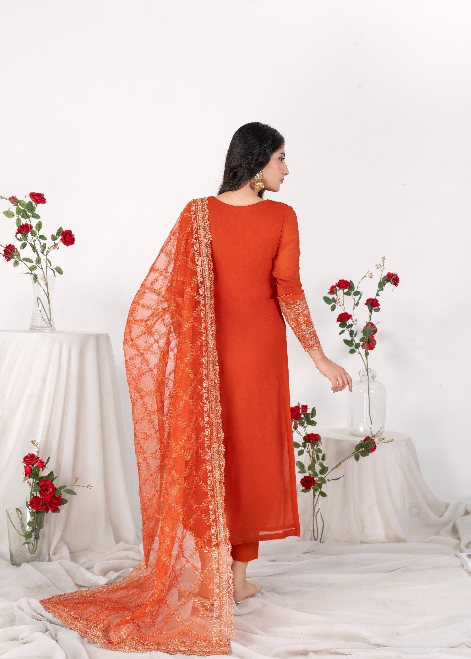 Alyssa COPPER ORANGE KURTI SET ALL605 Women 3pcs