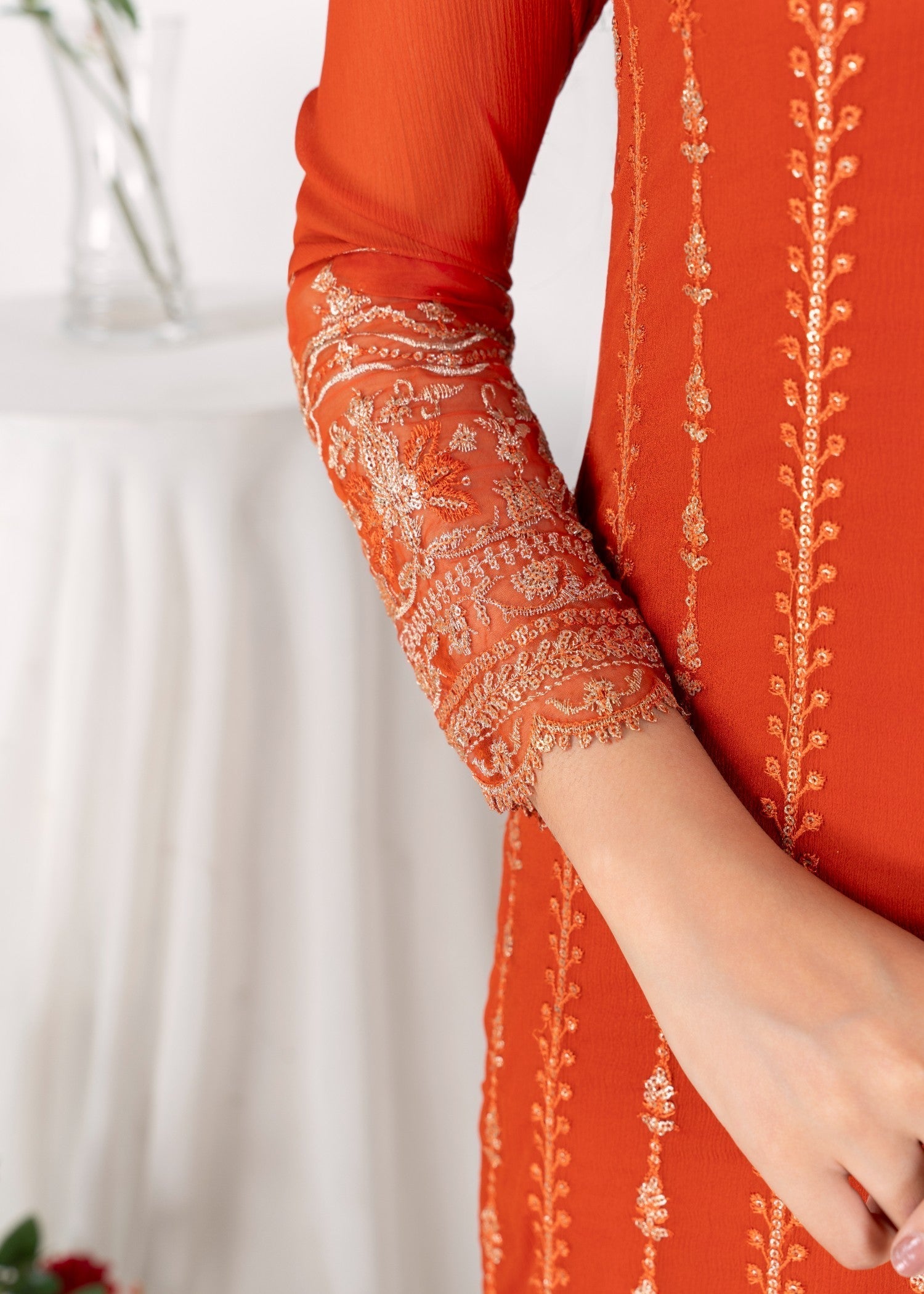 Alyssa COPPER ORANGE KURTI SET ALL605 Women 3pcs