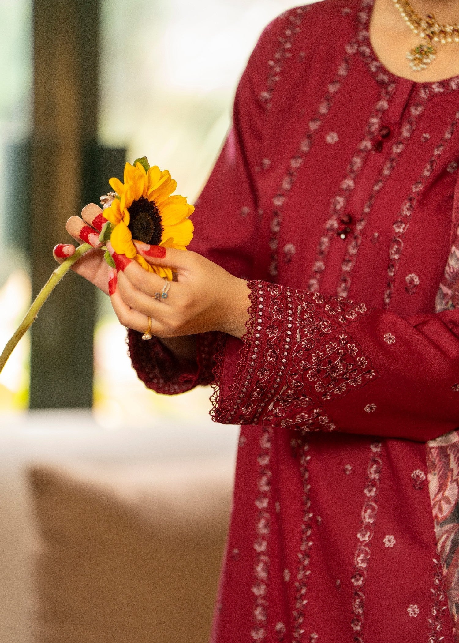 Casual Lite Cotton Emb Suit 03 Women 3pcs