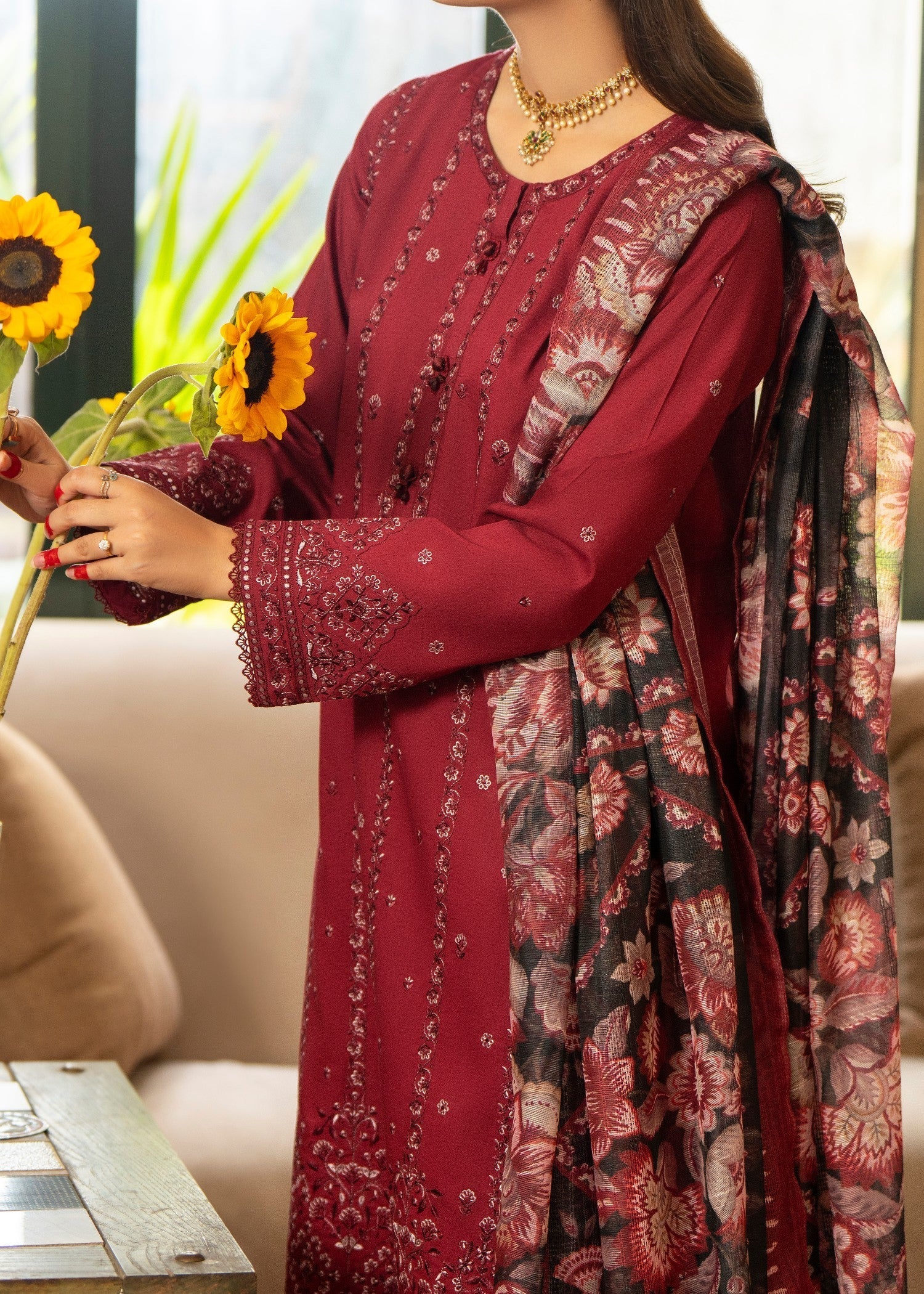 Casual Lite Cotton Emb Suit 03 Women 3pcs