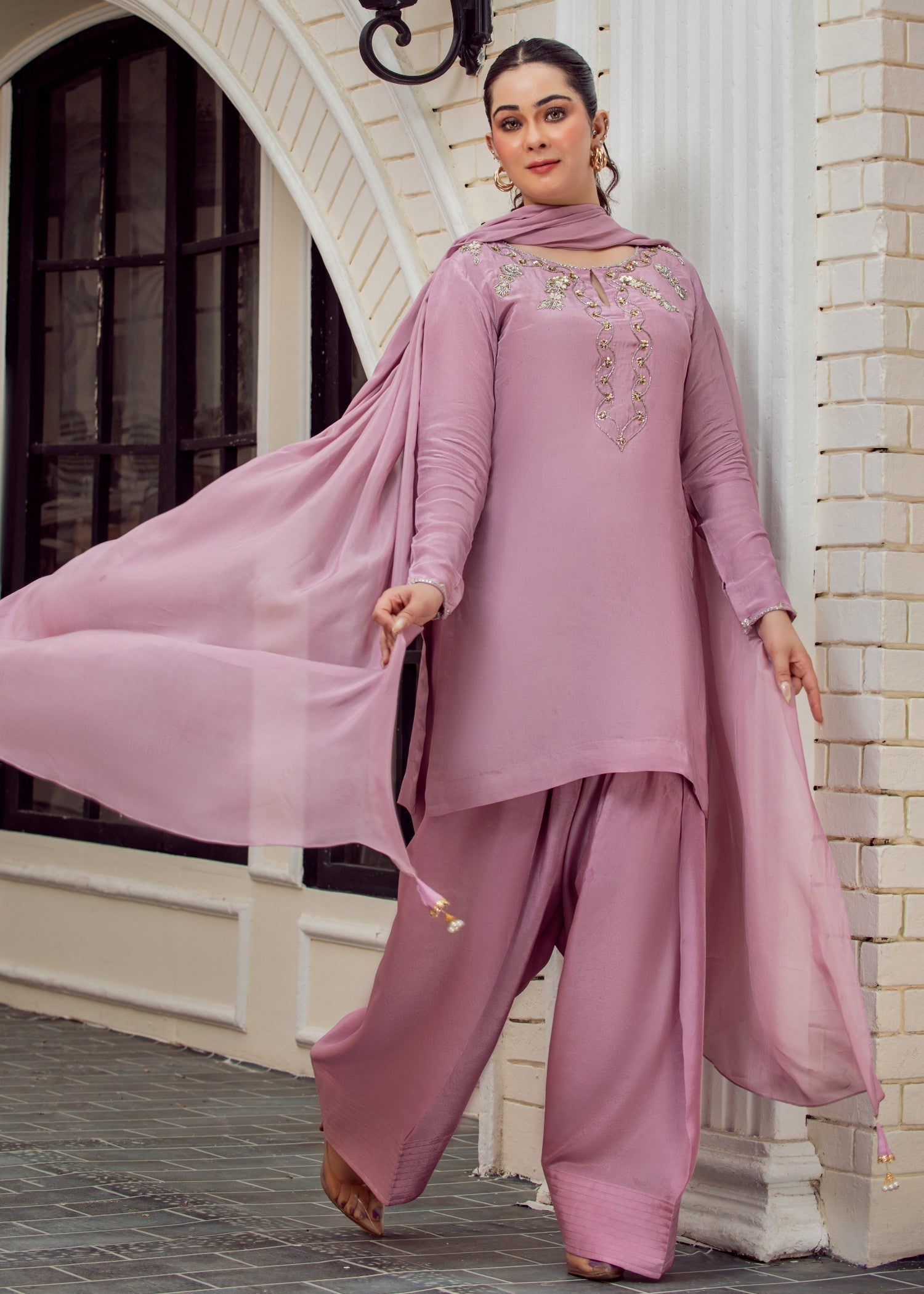 Kausar Attire Lilac lavender Women 3pcs