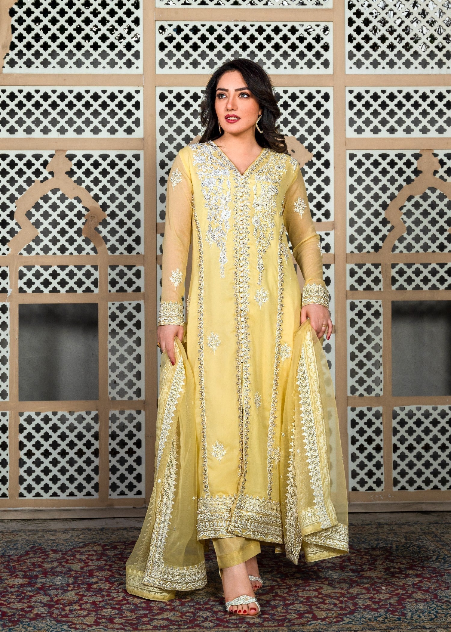 Alyssa YELLOW PISHWAS ALL211 Women 3pcs