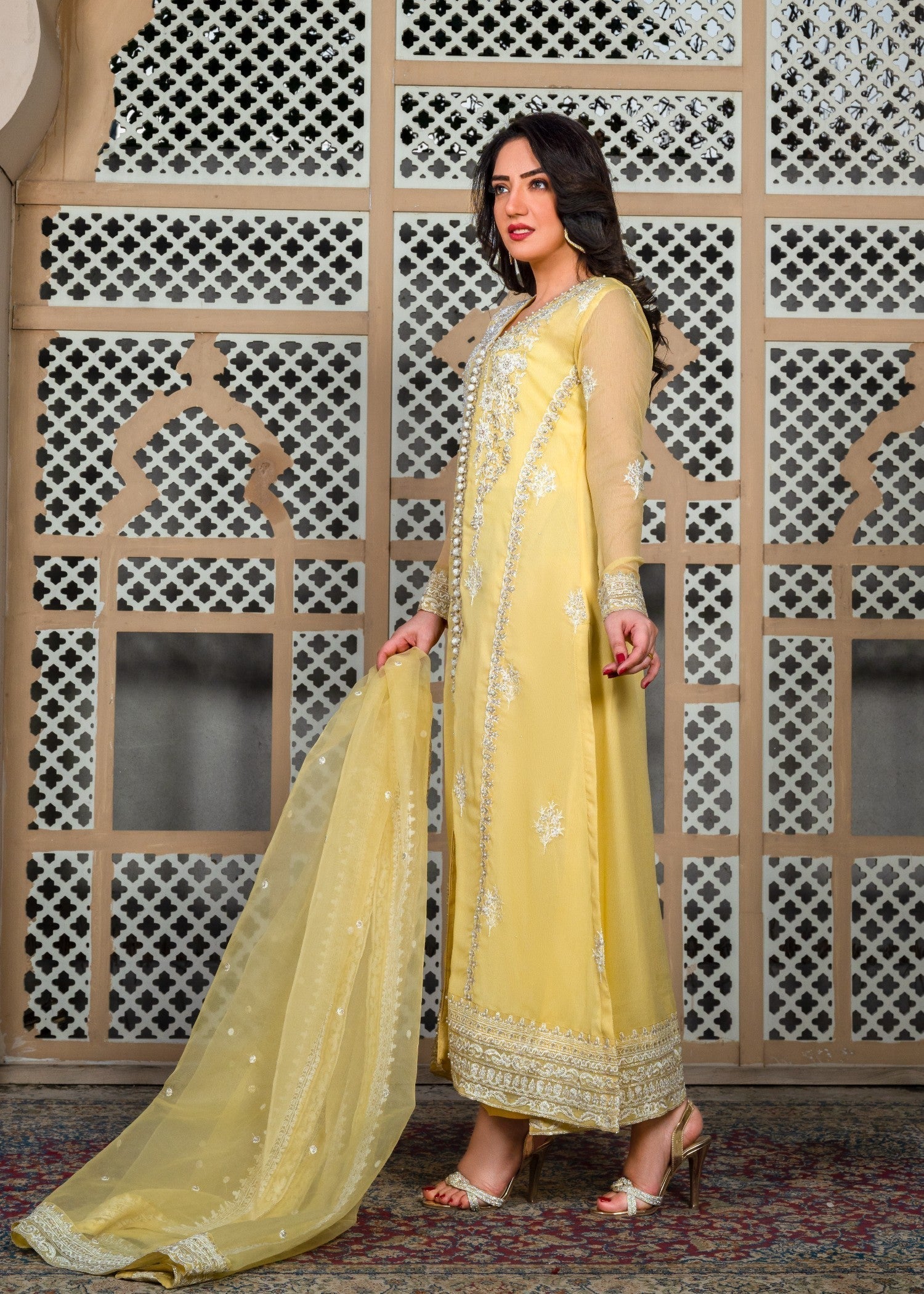 Alyssa YELLOW PISHWAS ALL211 Women 3pcs