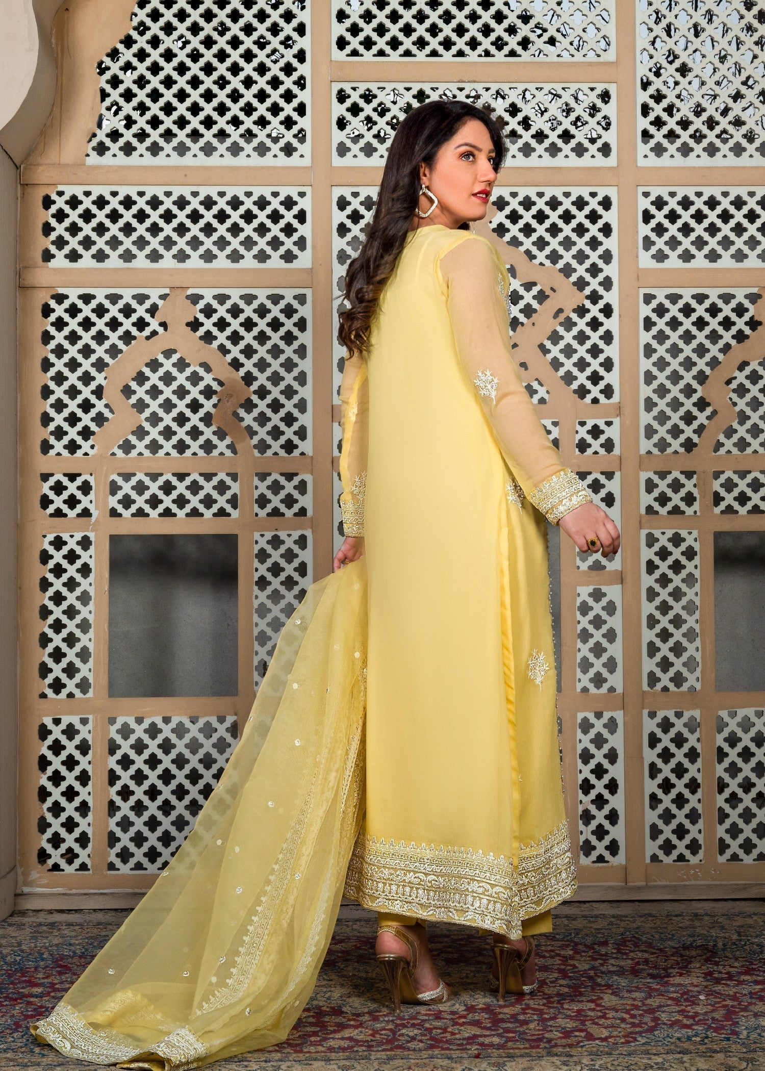 Alyssa YELLOW PISHWAS ALL211 Women 3pcs