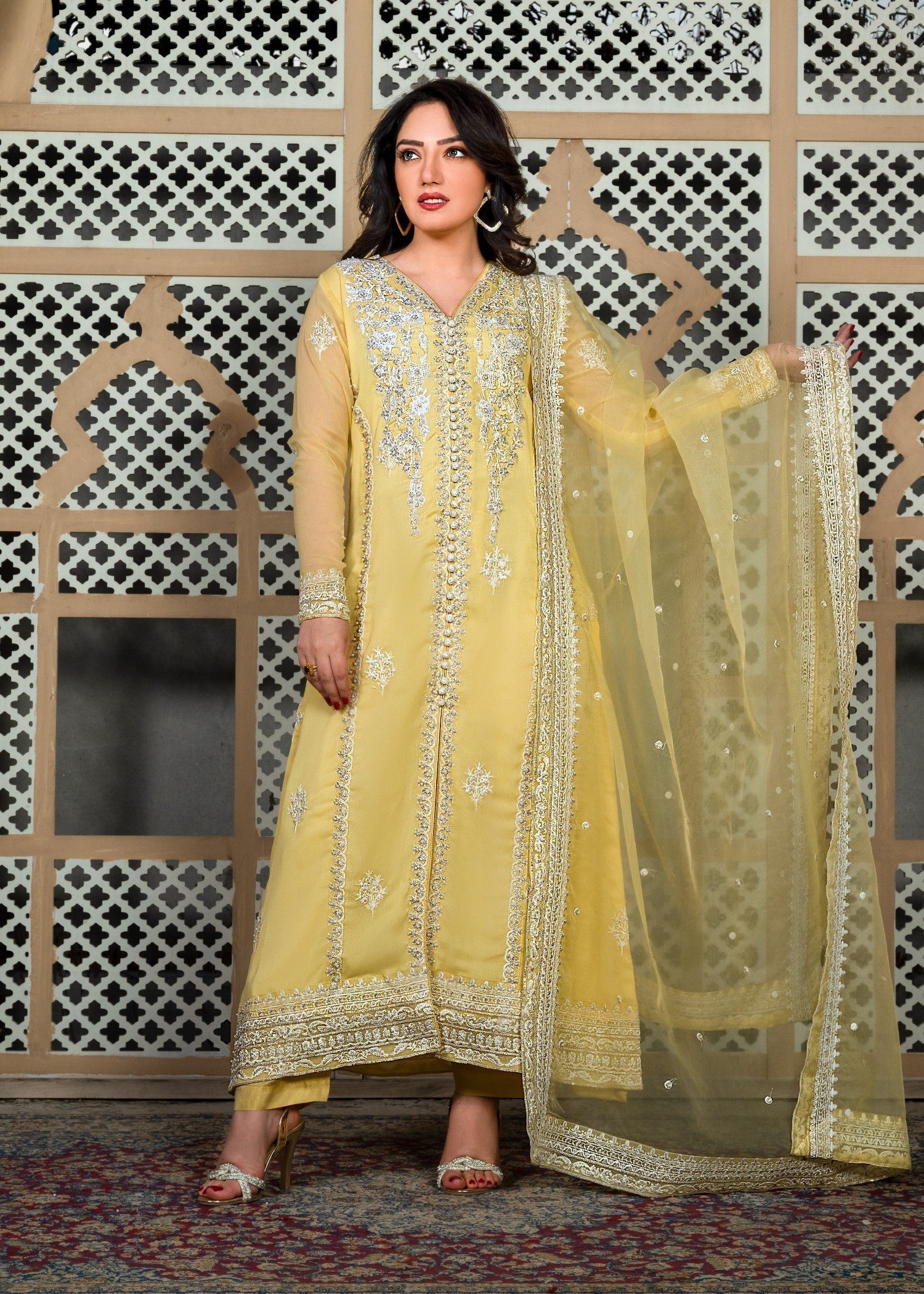 Alyssa YELLOW PISHWAS ALL211 Women 3pcs