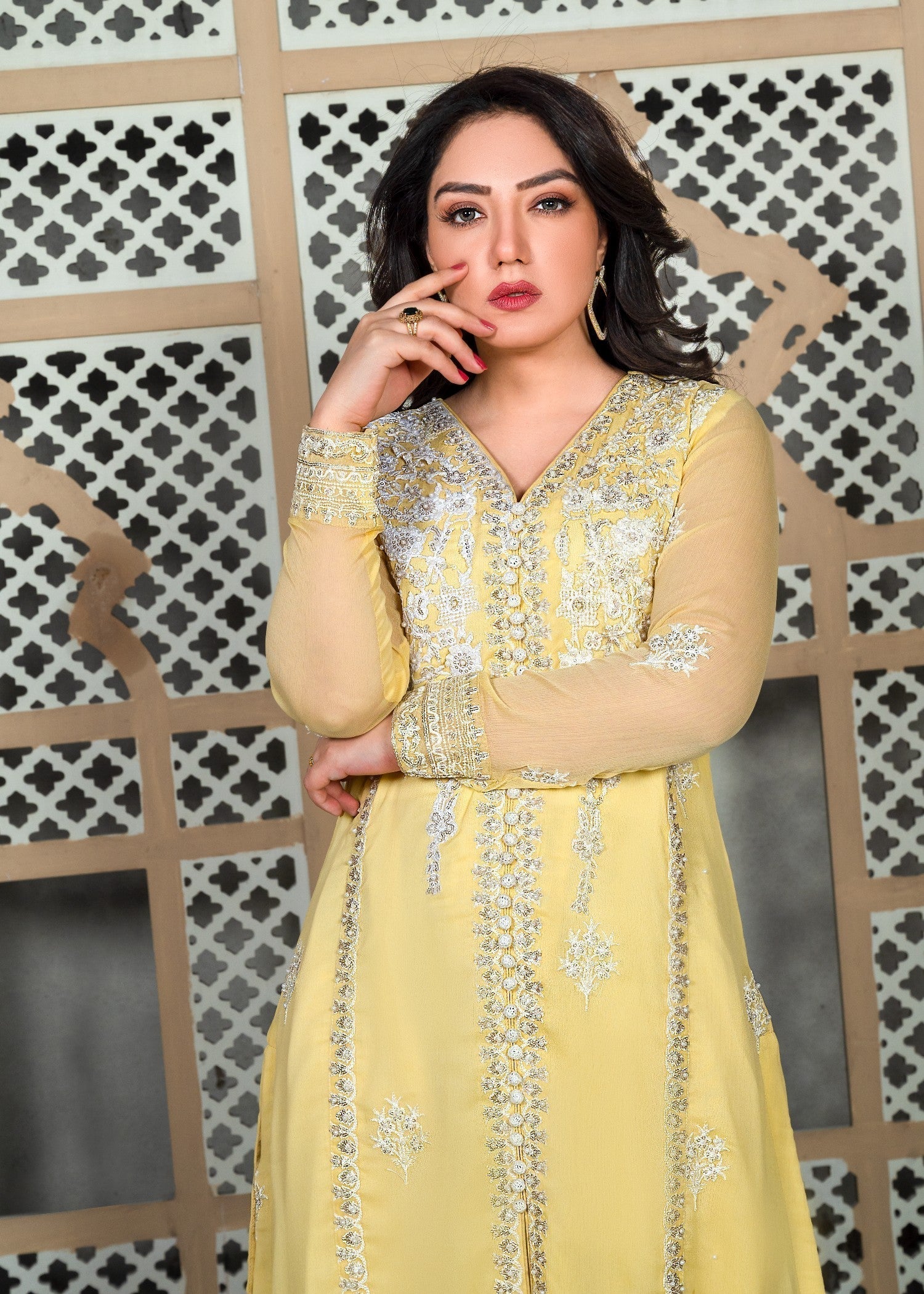 Alyssa YELLOW PISHWAS ALL211 Women 3pcs