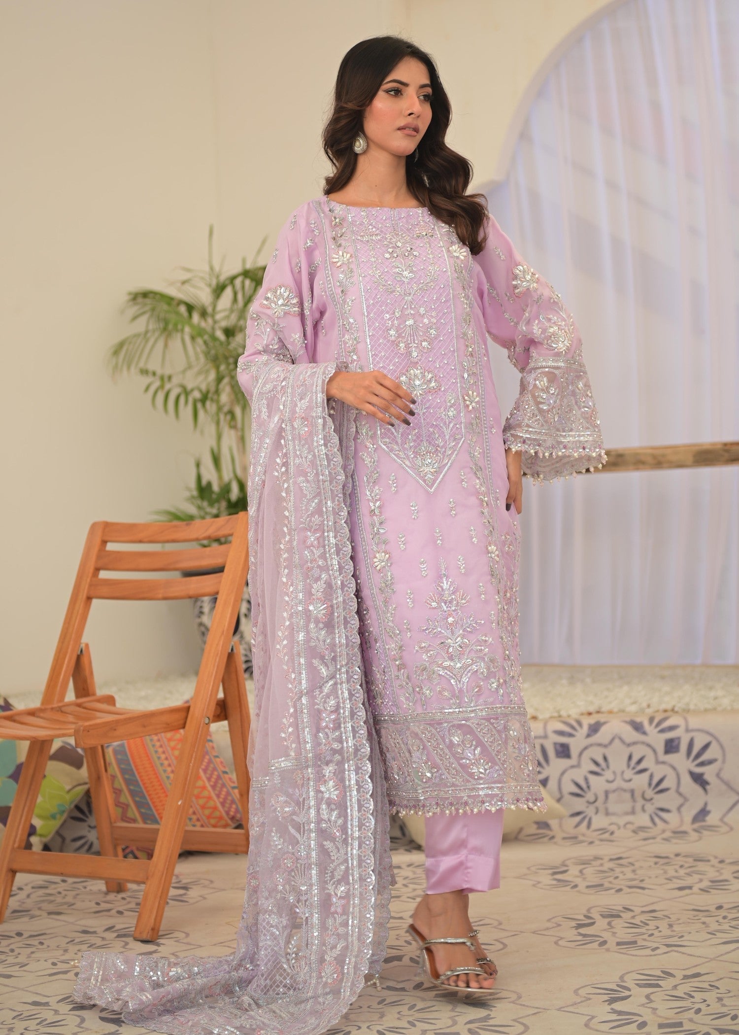 Sania Khan Studio Banafshi Khuwab Stitched Fancy Suit Women 3pcs
