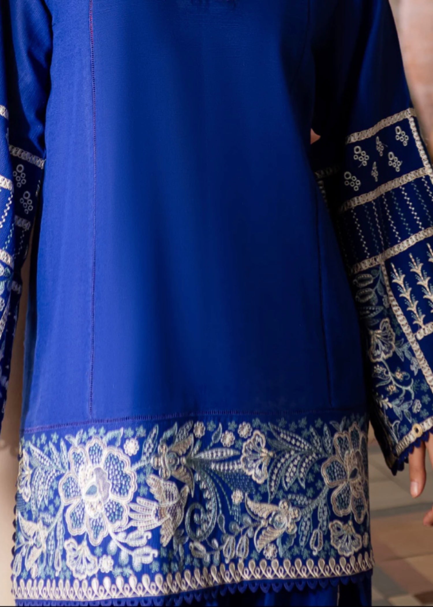 The Turkish Wear Royal Blue Farshi Shalwar Suit Women 2pcs