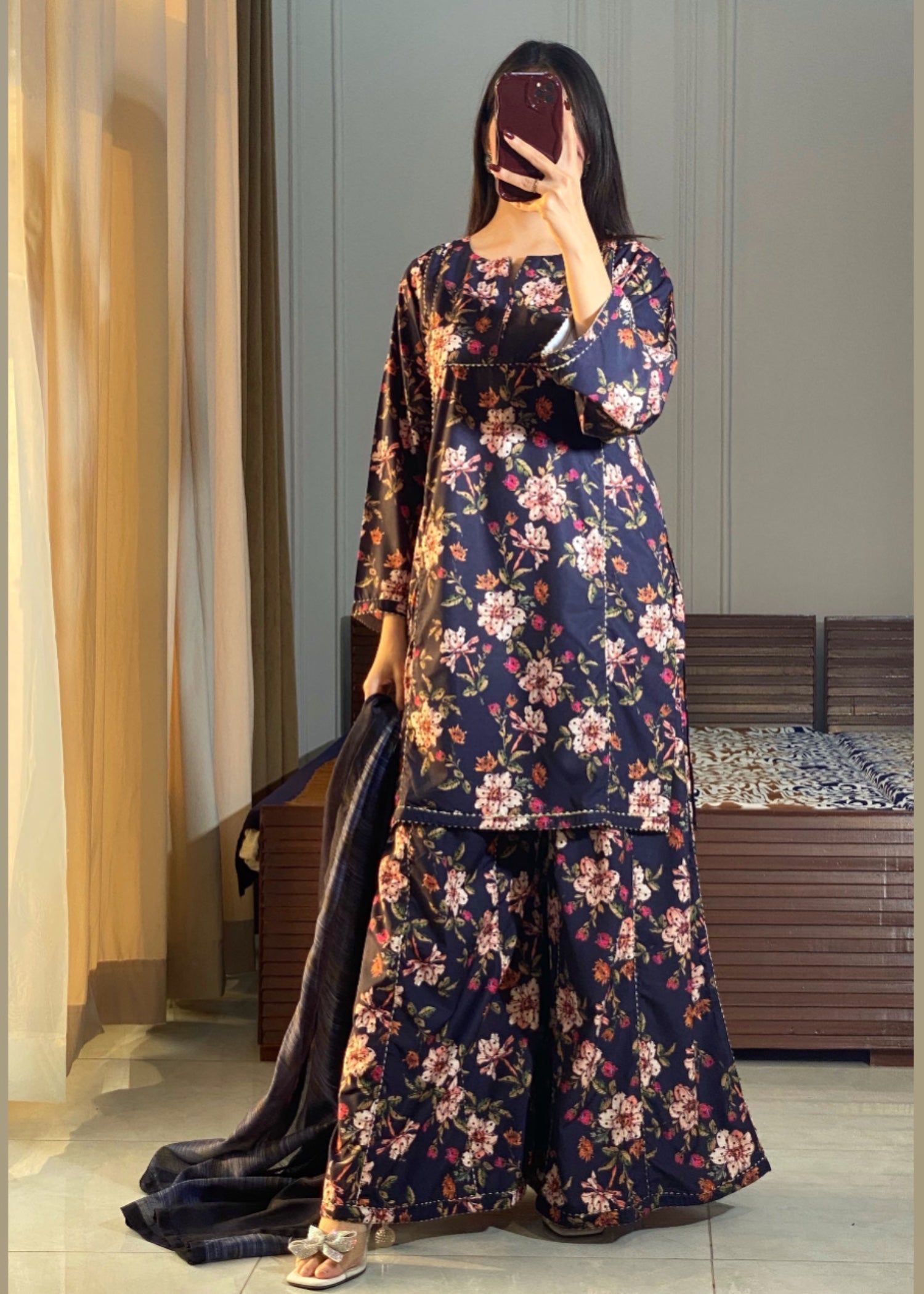 Ayesha B navyblue (seema) Women 3pcs