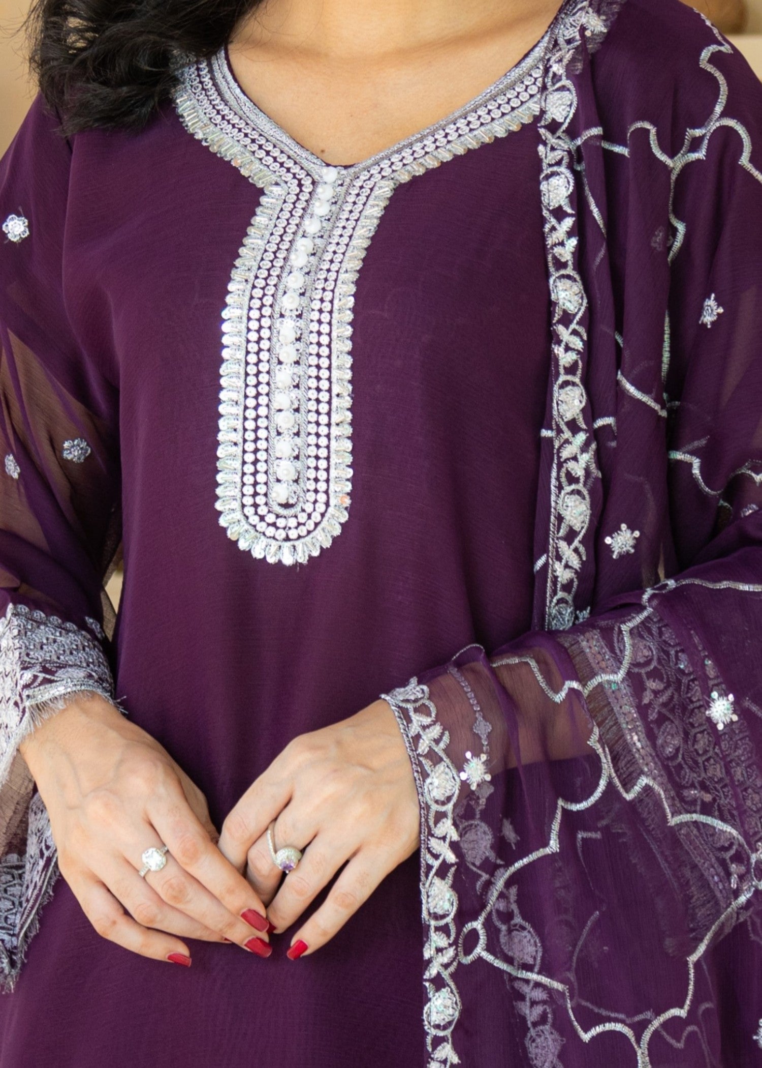 Ameena Official Mahrosh Zarqash Women 3pcs