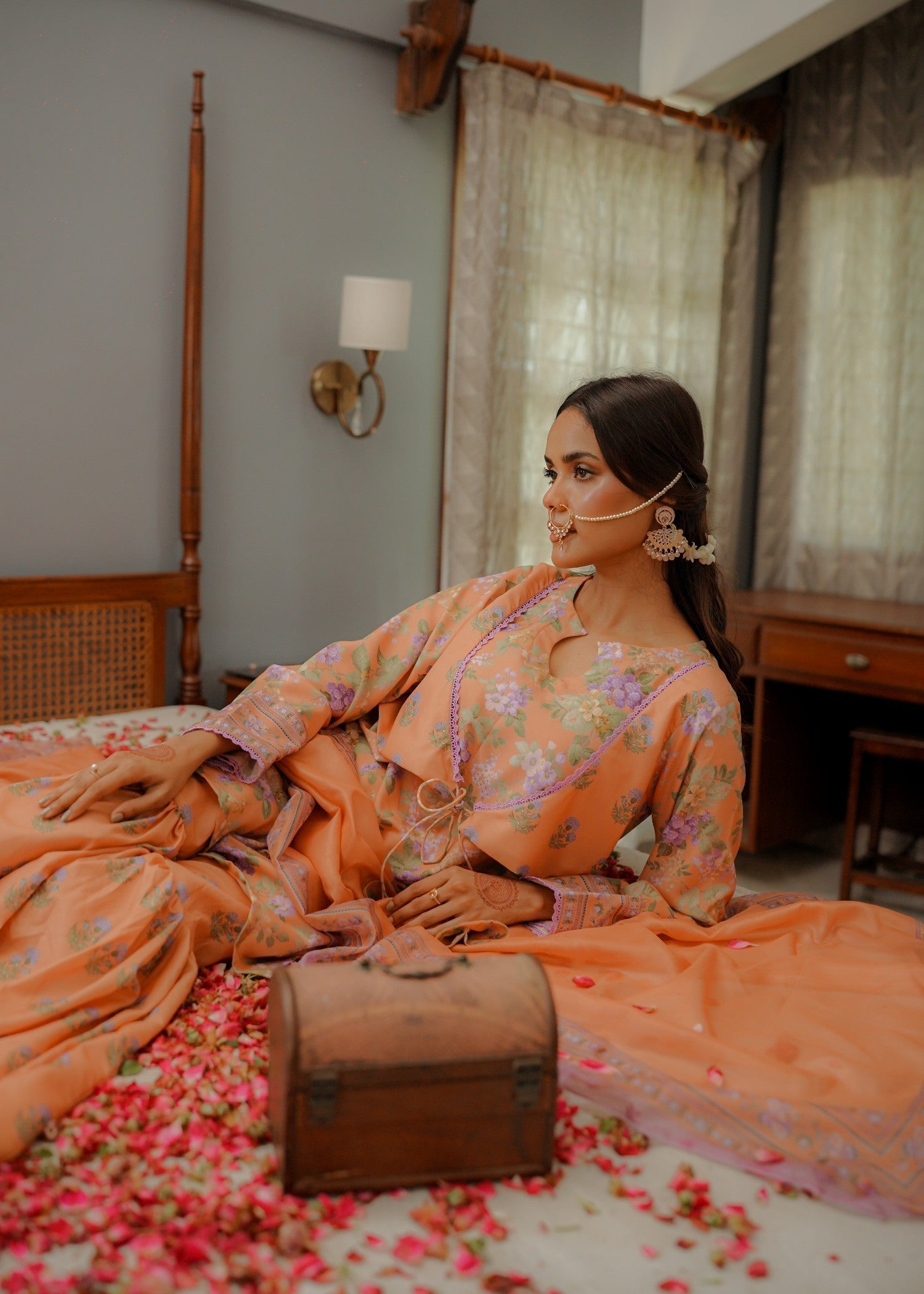 The Affordable Designer Pastel Orange Gharara Women 3pcs