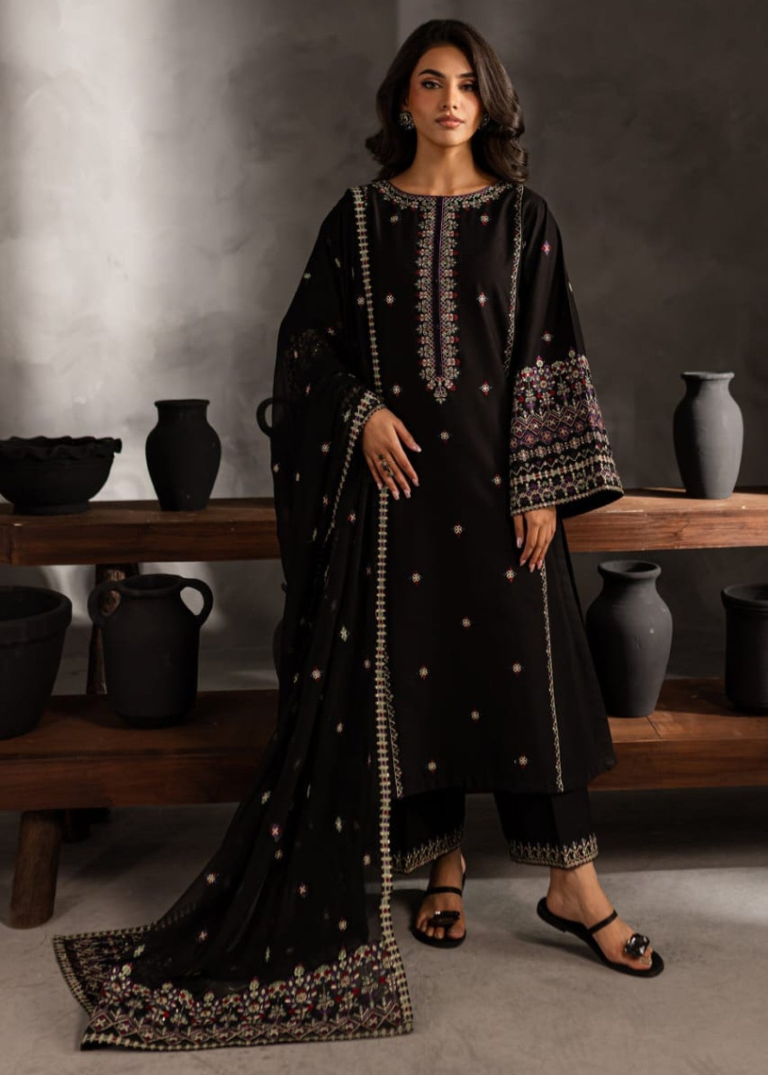 Shehroz Fashion NOOR E BAHAR LAWN EMBROIDERY LAWN DRESS Women 3pcs