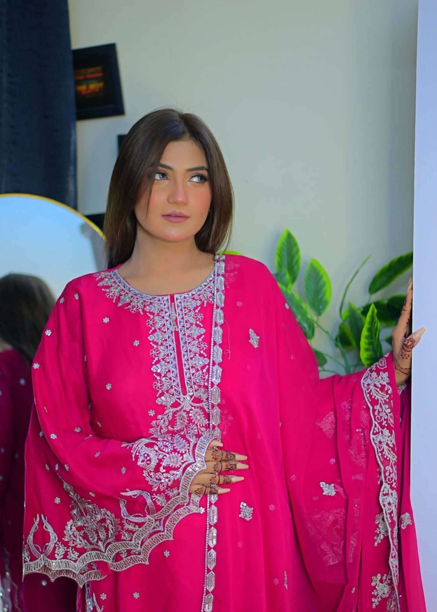 Inaaya Fashion Sajal Shocking Pink Women 3pcs