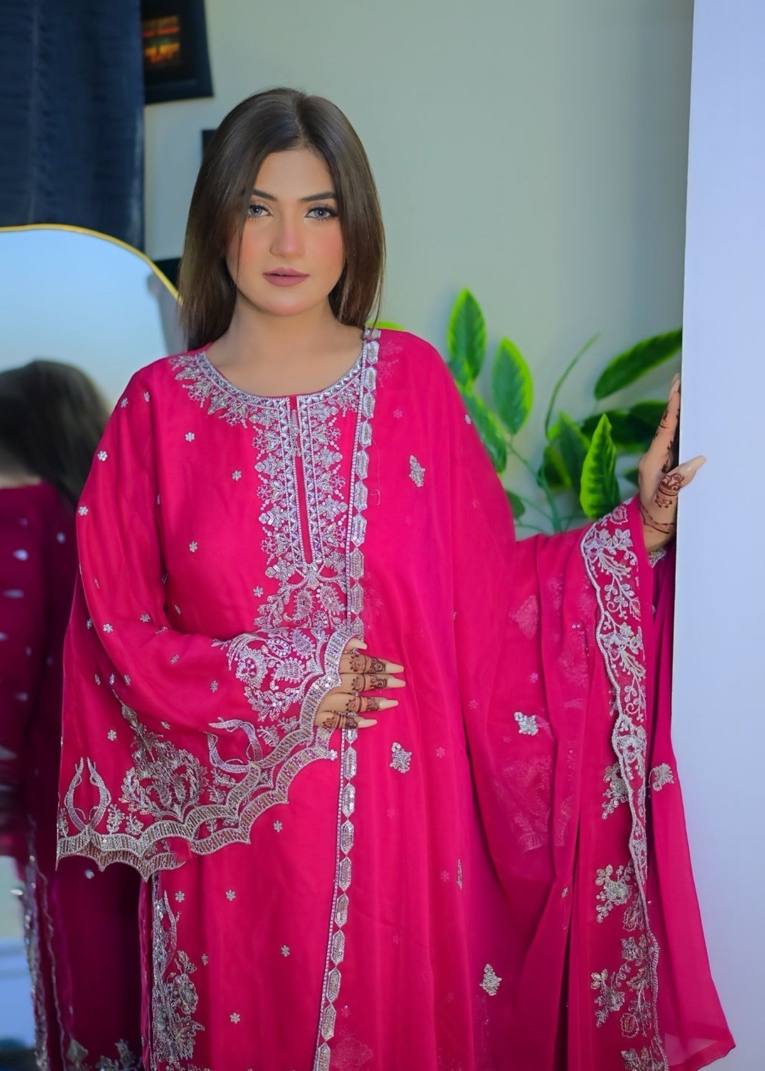 Inaaya Fashion Sajal Shocking Pink Women 3pcs