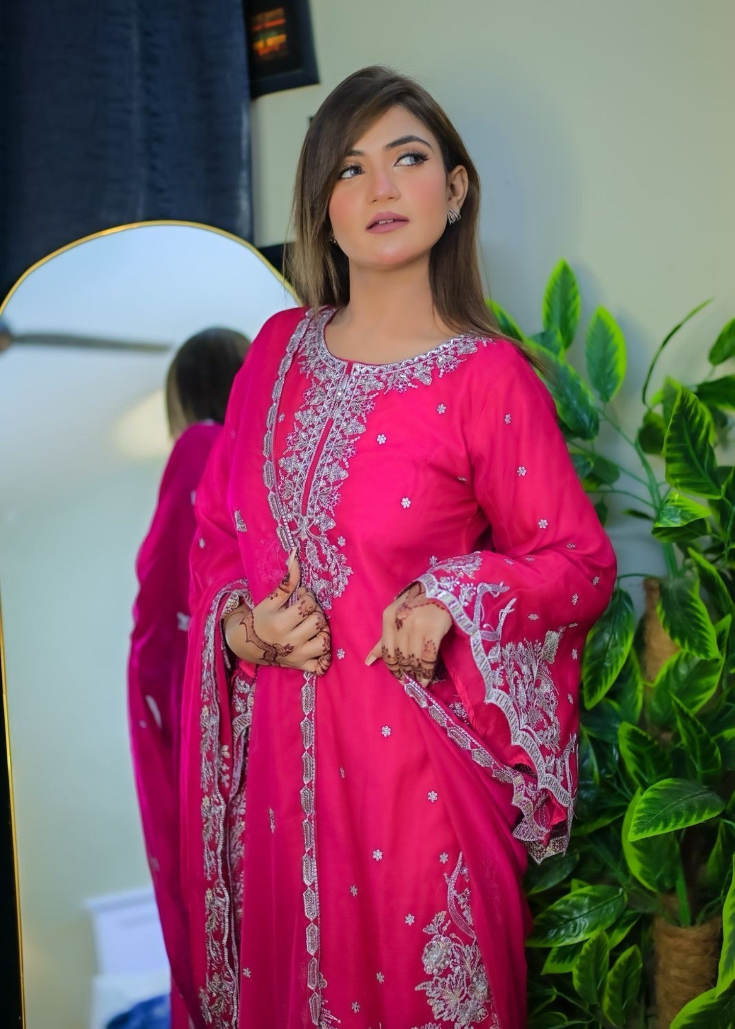 Inaaya Fashion Sajal Shocking Pink Women 3pcs