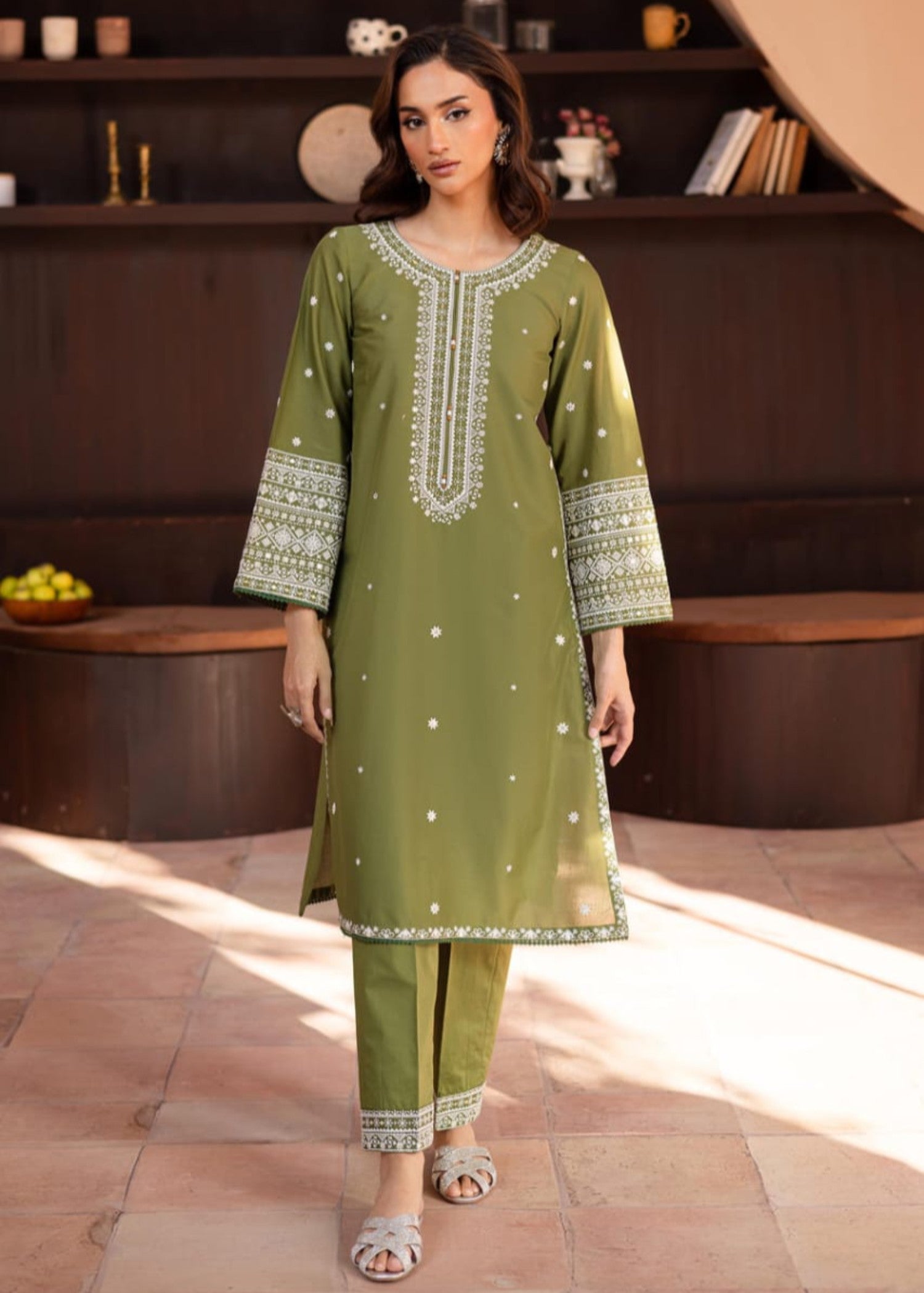 Shehroz Fashion MOON LAWN EMBROIDERY DRESS Women 2pcs
