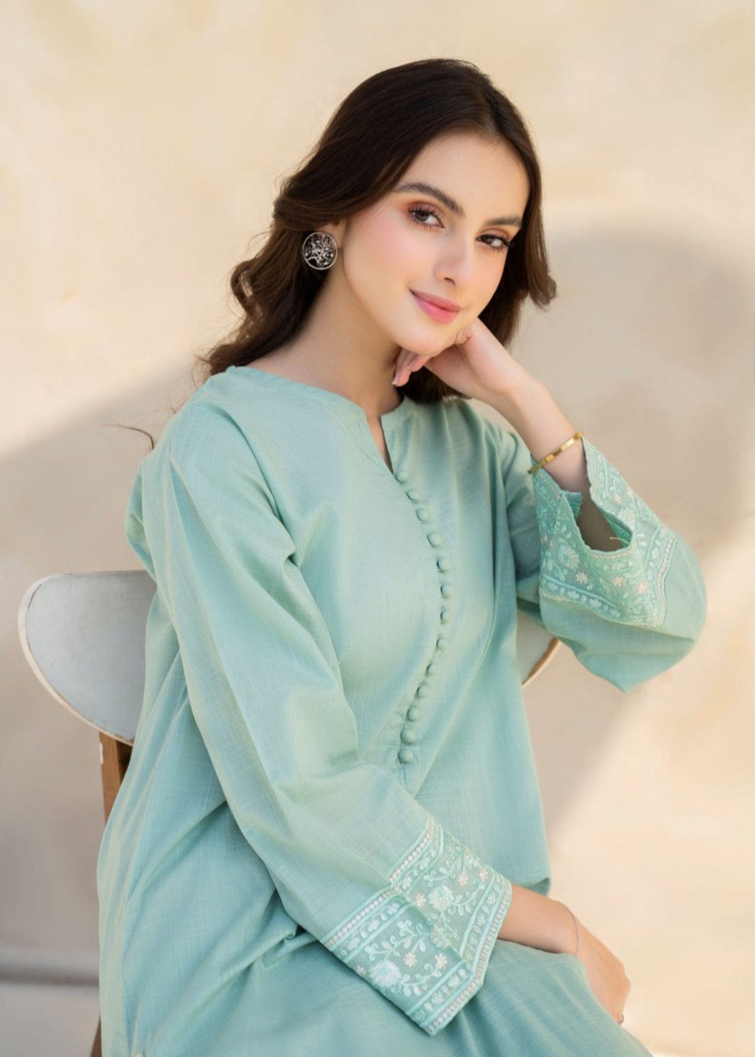 Shehroz Fashion BLUE DIAMOND LAWN EMBROIDERY SUIT Women 2pcs