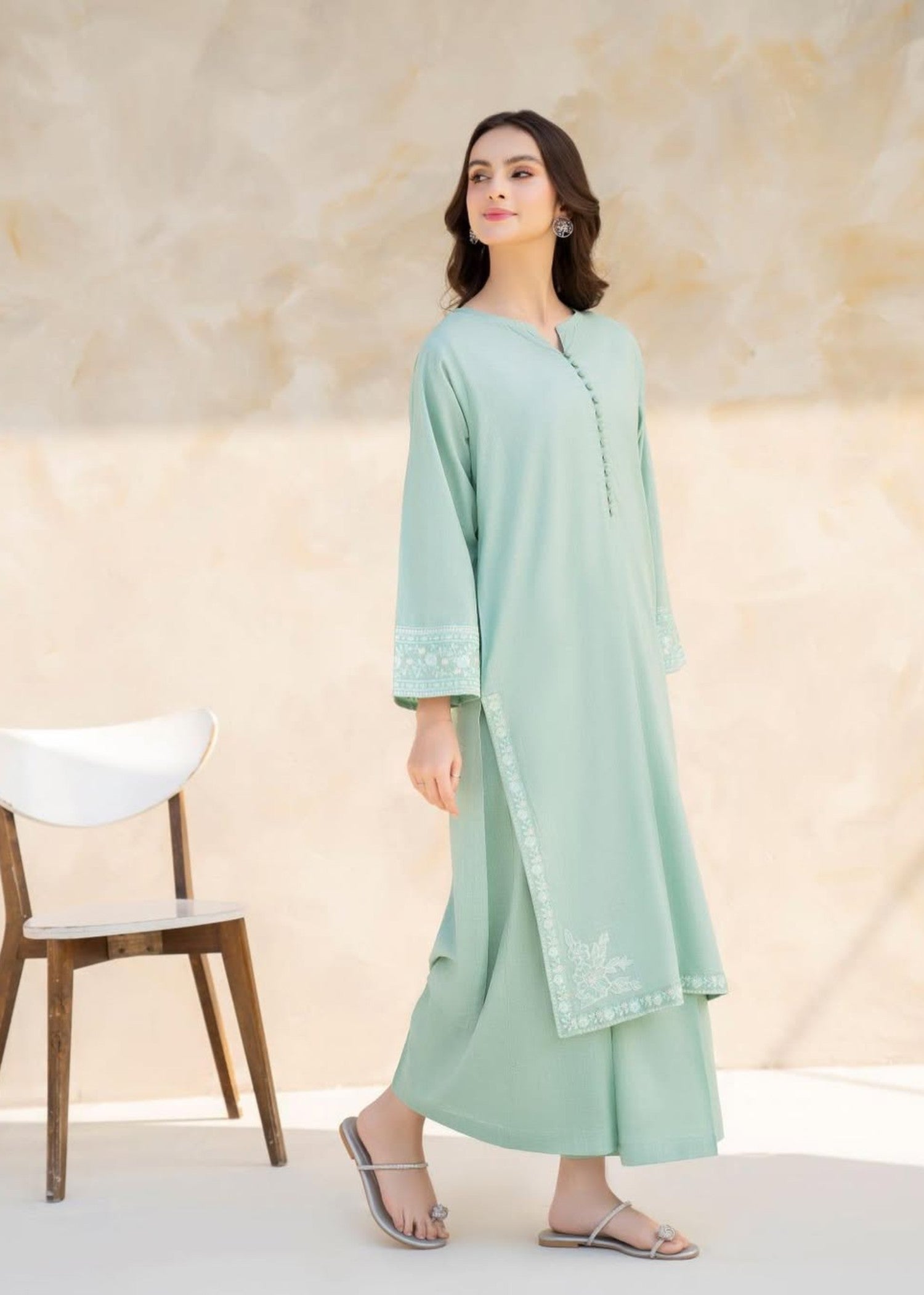 Shehroz Fashion BLUE DIAMOND LAWN EMBROIDERY SUIT Women 2pcs