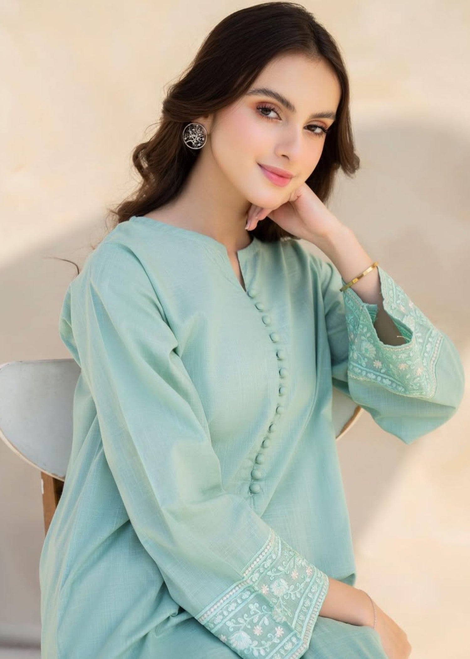 Shehroz Fashion BLUE DIAMOND LAWN EMBROIDERY SUIT Women 2pcs